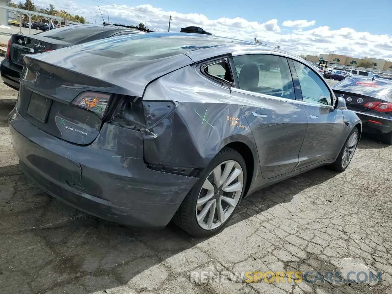 3 fotografías del automóvil dañado 5YJ3E1EB8LF712079 TESLA MODEL 3 2020