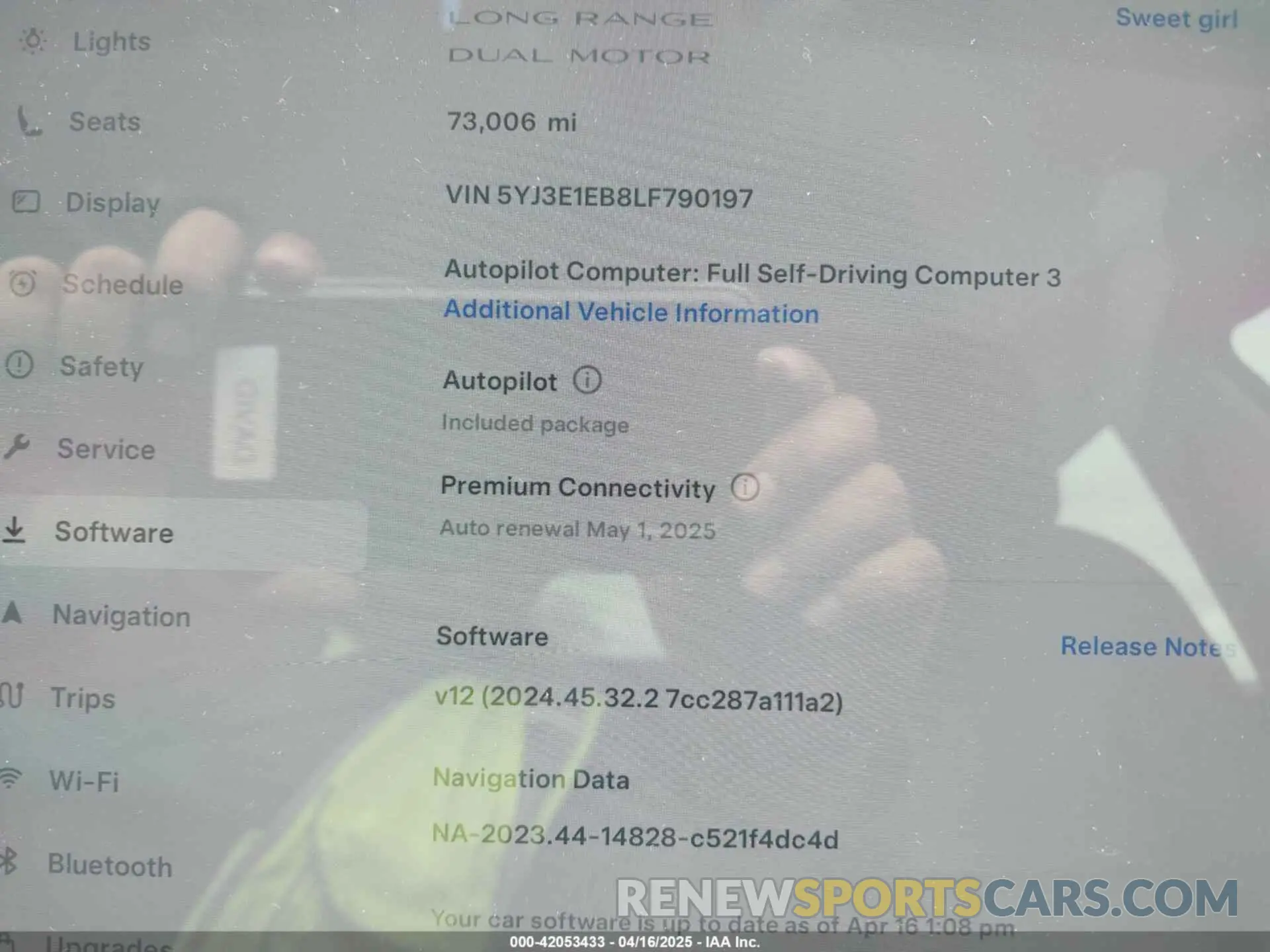 16 fotografías del automóvil dañado 5YJ3E1EB8LF790197 TESLA MODEL 3 2020