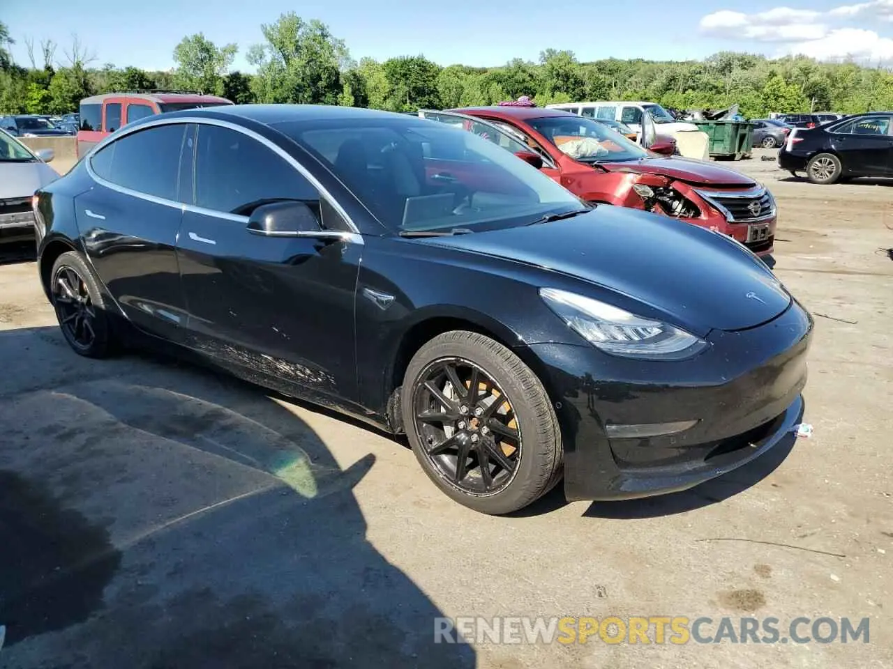 4 fotografías del automóvil dañado 5YJ3E1EB9LF599873 TESLA MODEL 3 2020