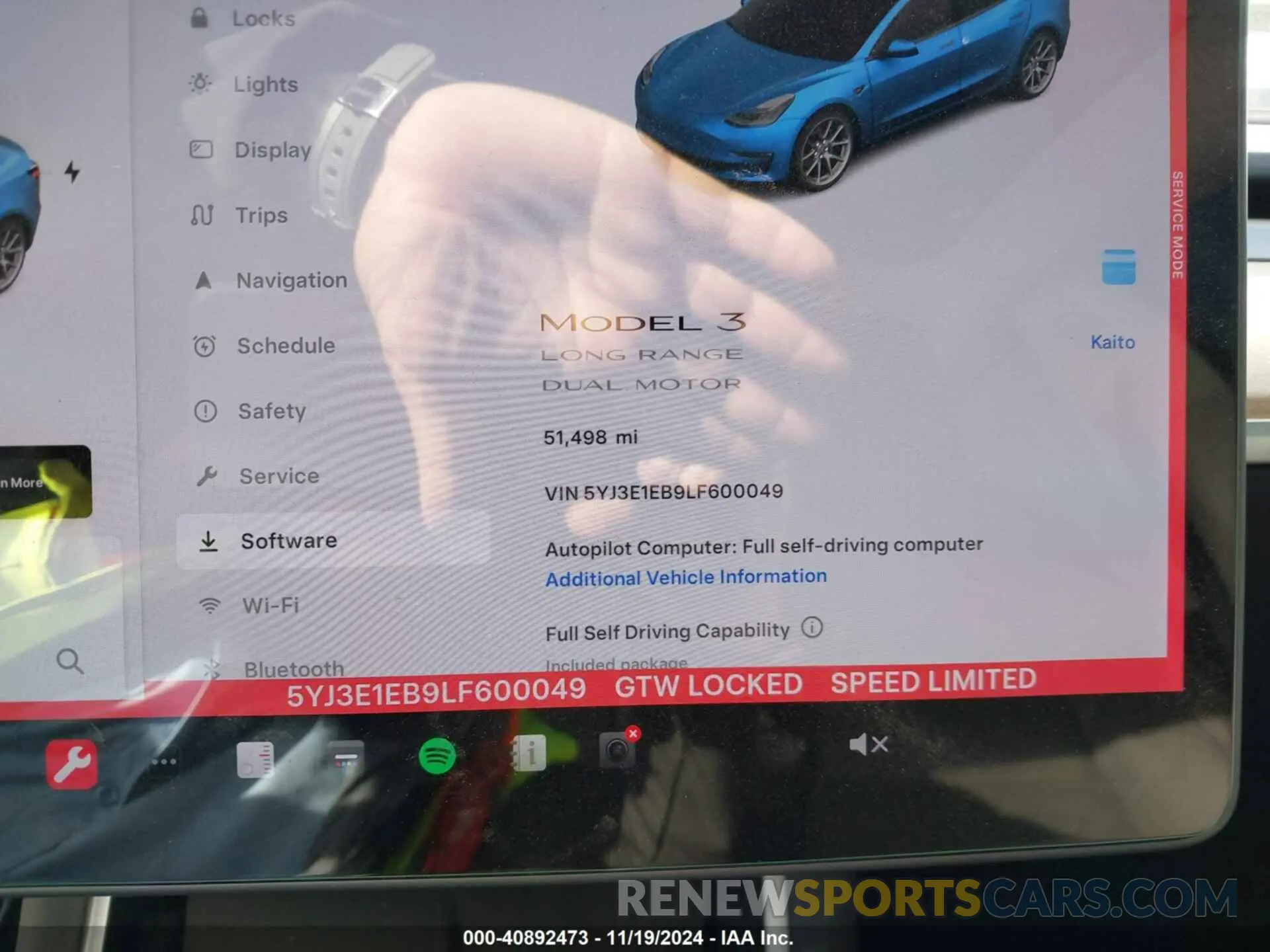 16 fotografías del automóvil dañado 5YJ3E1EB9LF600049 TESLA MODEL 3 2020
