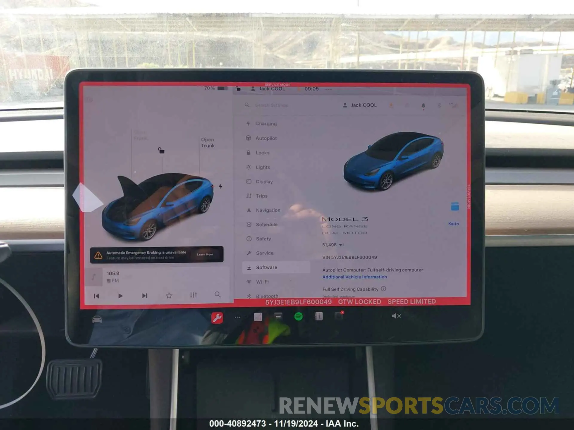 19 fotografías del automóvil dañado 5YJ3E1EB9LF600049 TESLA MODEL 3 2020