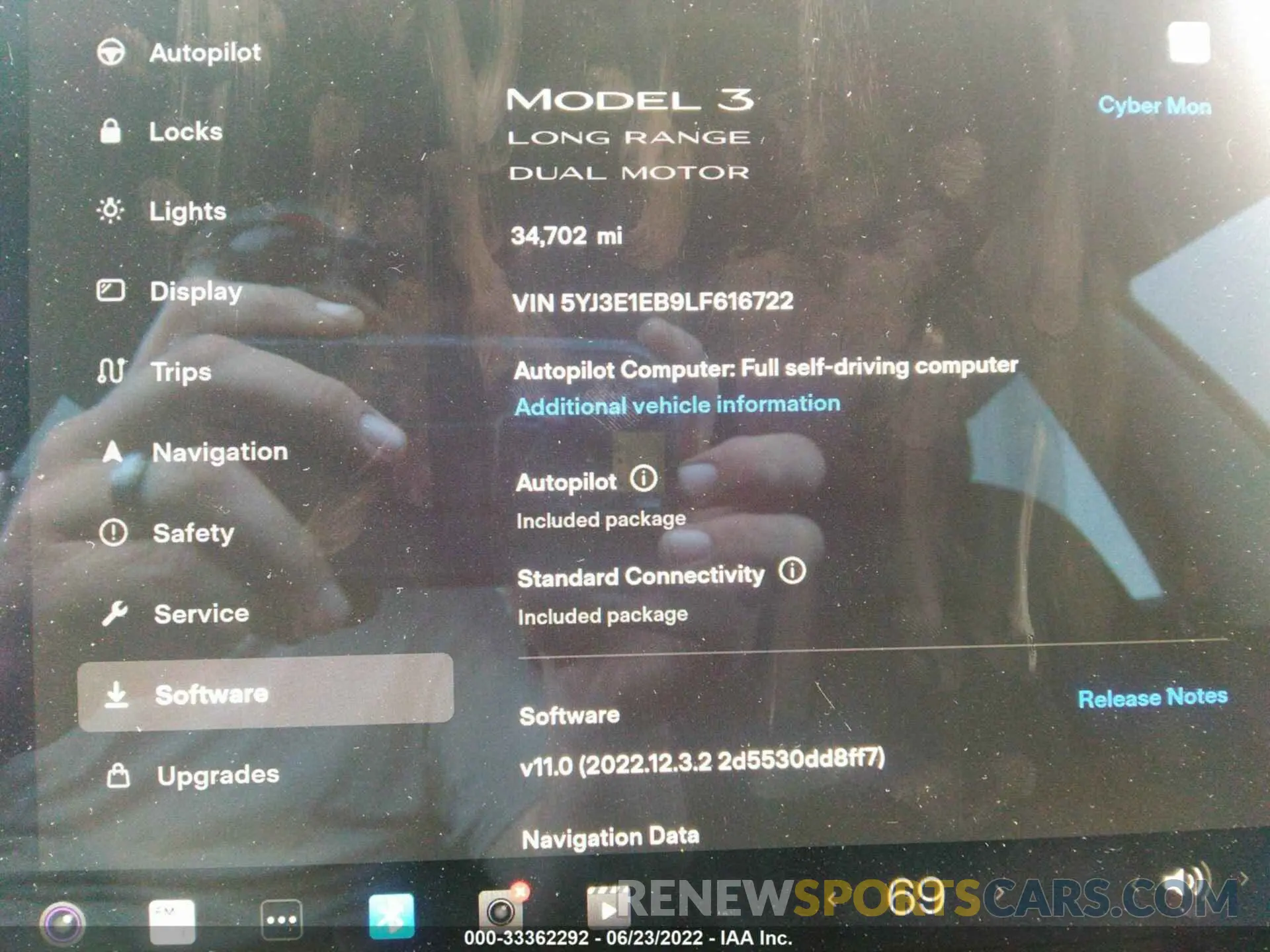 7 fotografías del automóvil dañado 5YJ3E1EB9LF616722 TESLA MODEL 3 2020