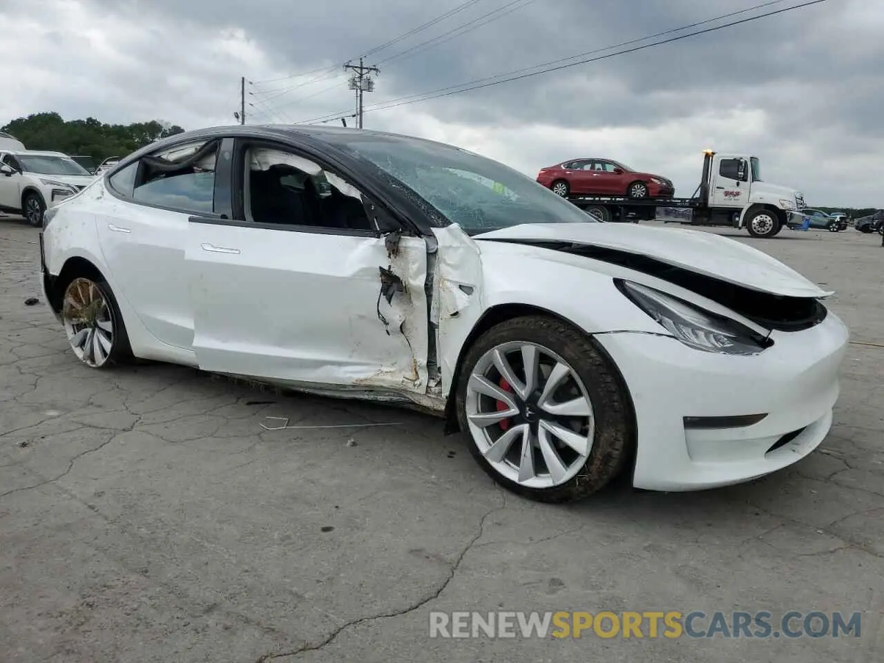 4 fotografías del automóvil dañado 5YJ3E1EB9LF667394 TESLA MODEL 3 2020