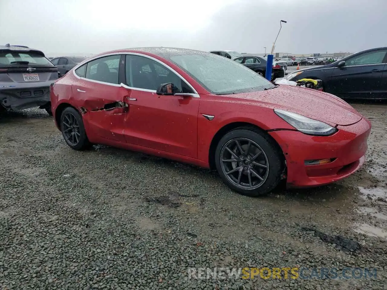 4 fotografías del automóvil dañado 5YJ3E1EB9LF744328 TESLA MODEL 3 2020