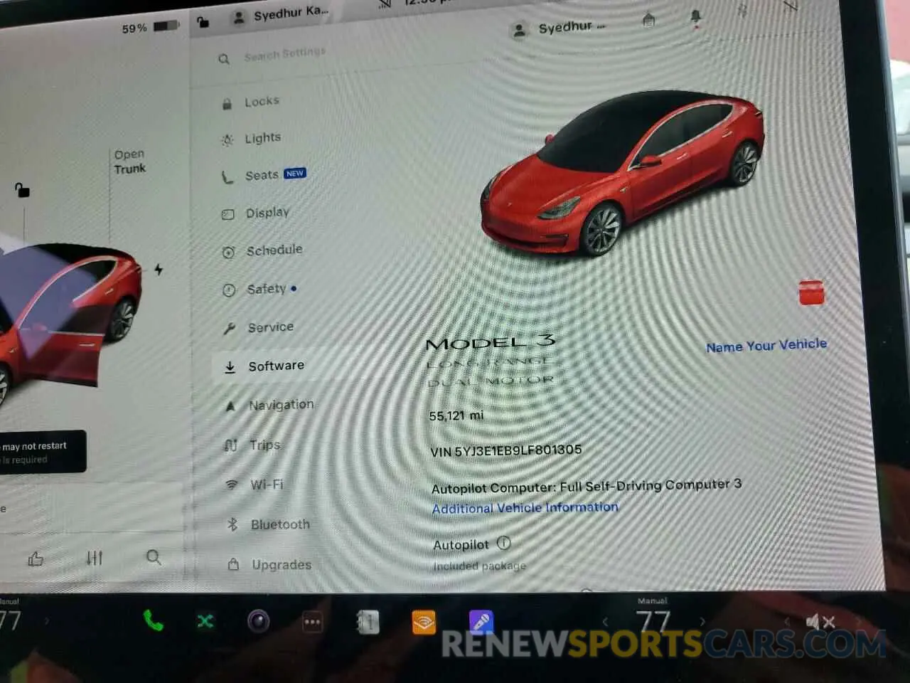 9 fotografías del automóvil dañado 5YJ3E1EB9LF801305 TESLA MODEL 3 2020