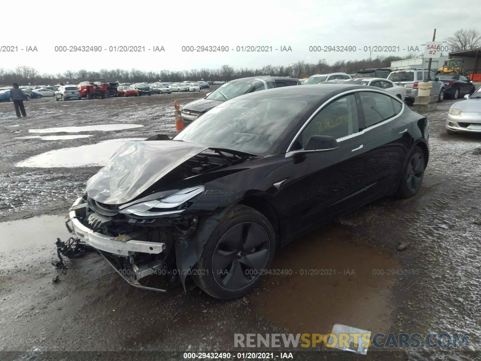 2 fotografías del automóvil dañado 5YJ3E1EBXLF599445 TESLA MODEL 3 2020