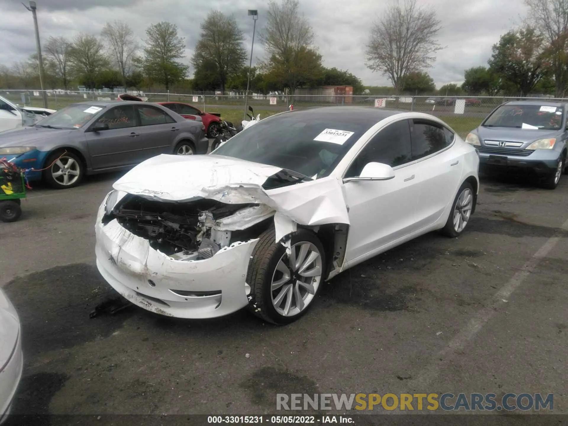 2 fotografías del automóvil dañado 5YJ3E1EBXLF621377 TESLA MODEL 3 2020