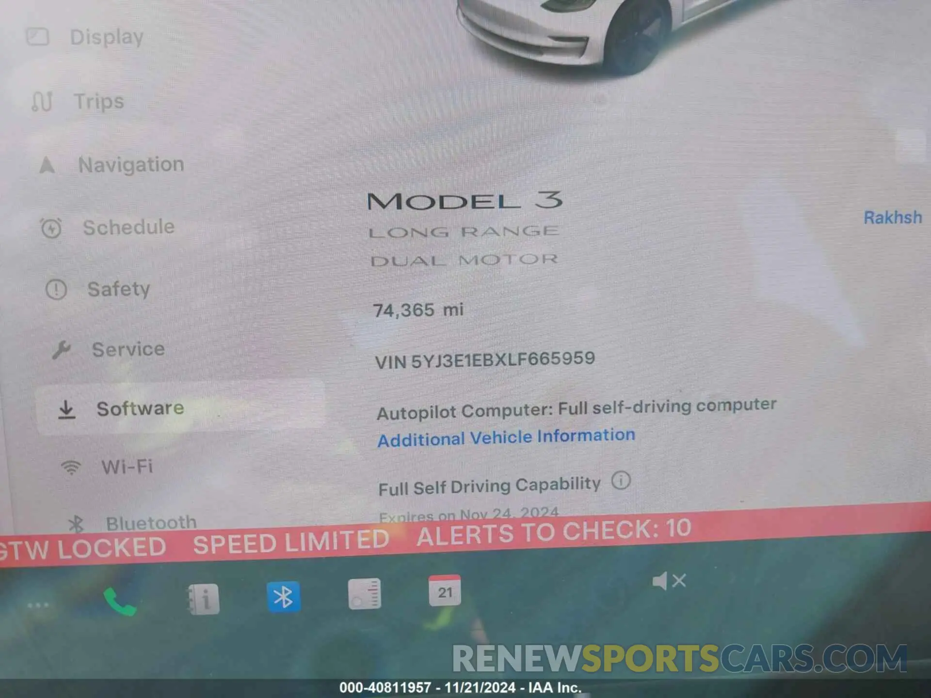 16 fotografías del automóvil dañado 5YJ3E1EBXLF665959 TESLA MODEL 3 2020