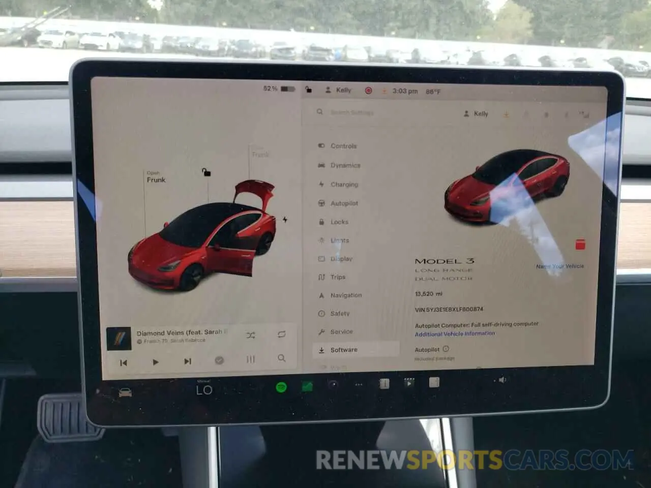 9 fotografías del automóvil dañado 5YJ3E1EBXLF800874 TESLA MODEL 3 2020