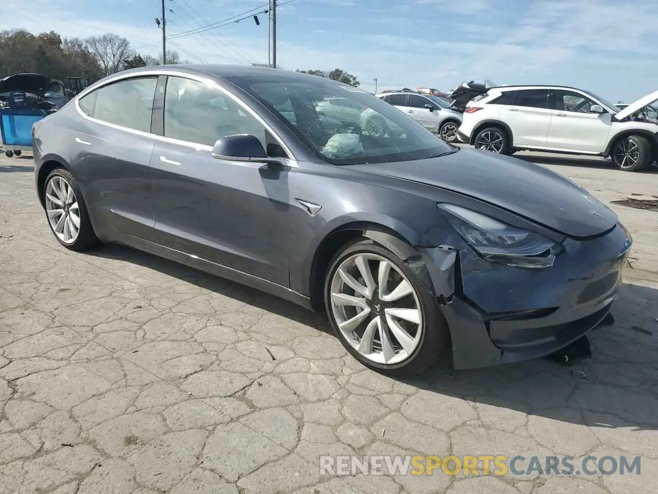 4 fotografías del automóvil dañado 5YJ3E1EBXLF807744 TESLA MODEL 3 2020