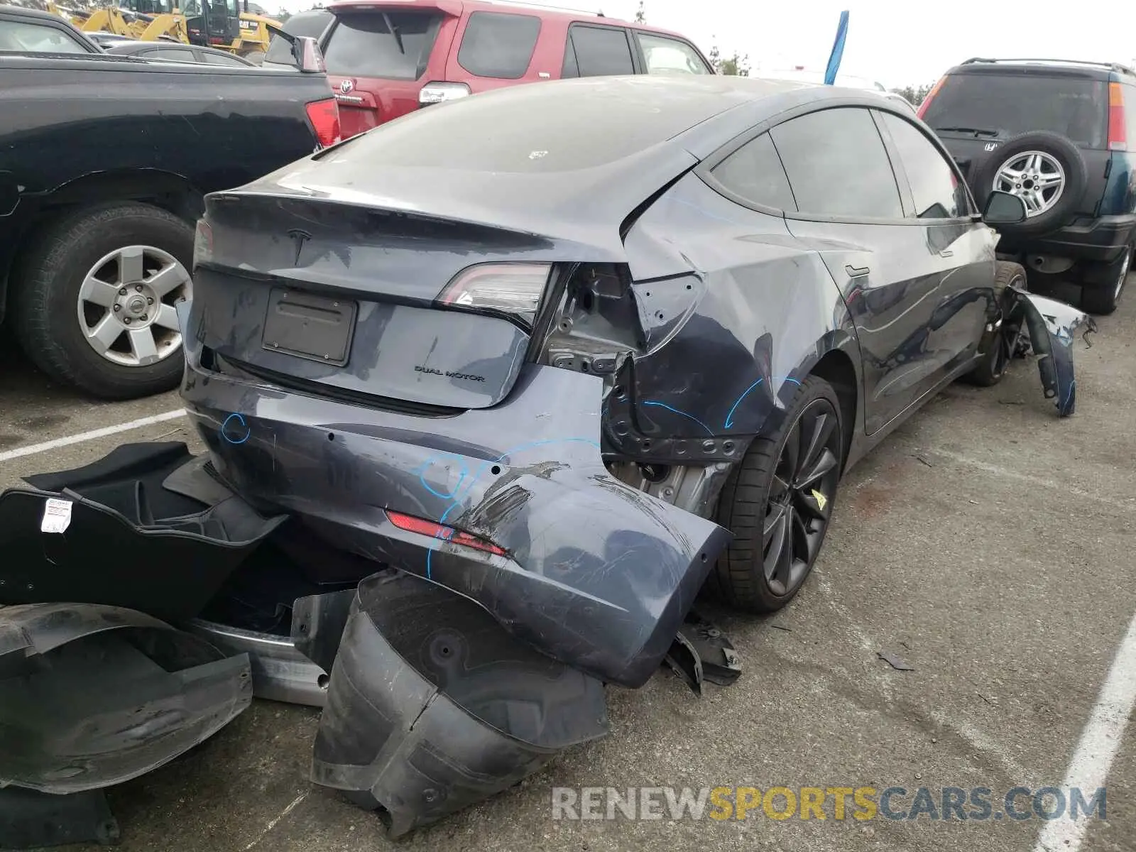4 fotografías del automóvil dañado 5YJ3E1EC0LF642070 TESLA MODEL 3 2020