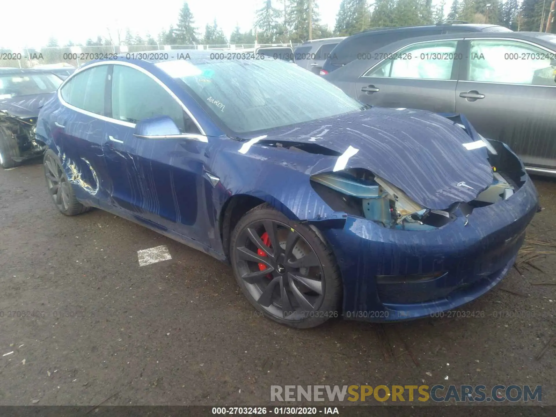 1 fotografías del automóvil dañado 5YJ3E1EC1LF641123 TESLA MODEL 3 2020