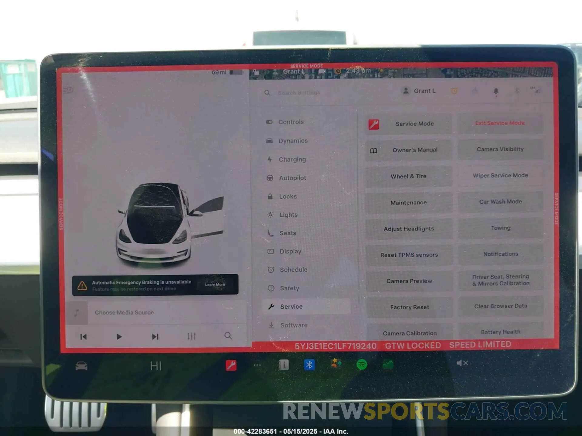 17 fotografías del automóvil dañado 5YJ3E1EC1LF719240 TESLA MODEL 3 2020