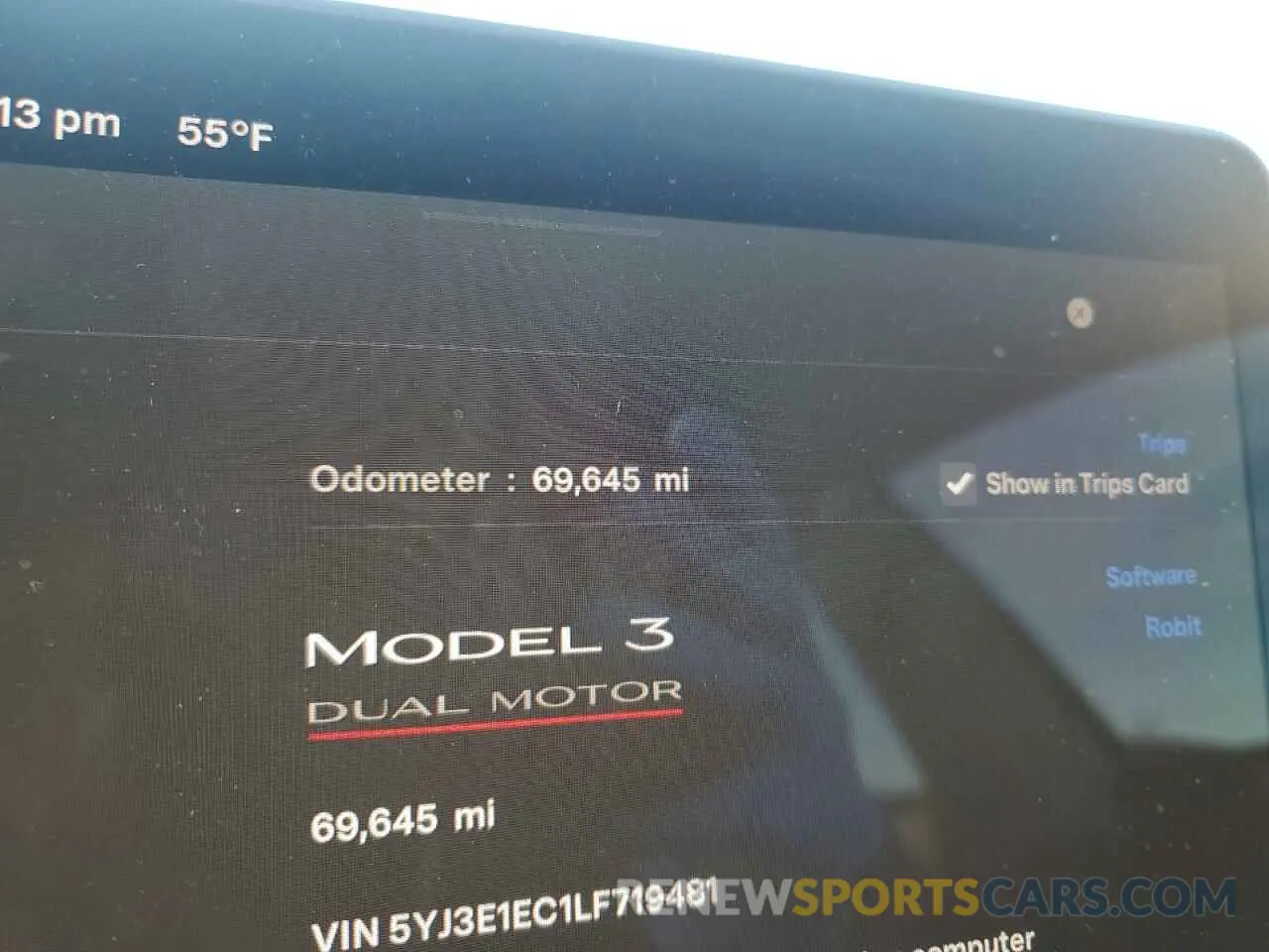 9 fotografías del automóvil dañado 5YJ3E1EC1LF719481 TESLA MODEL 3 2020