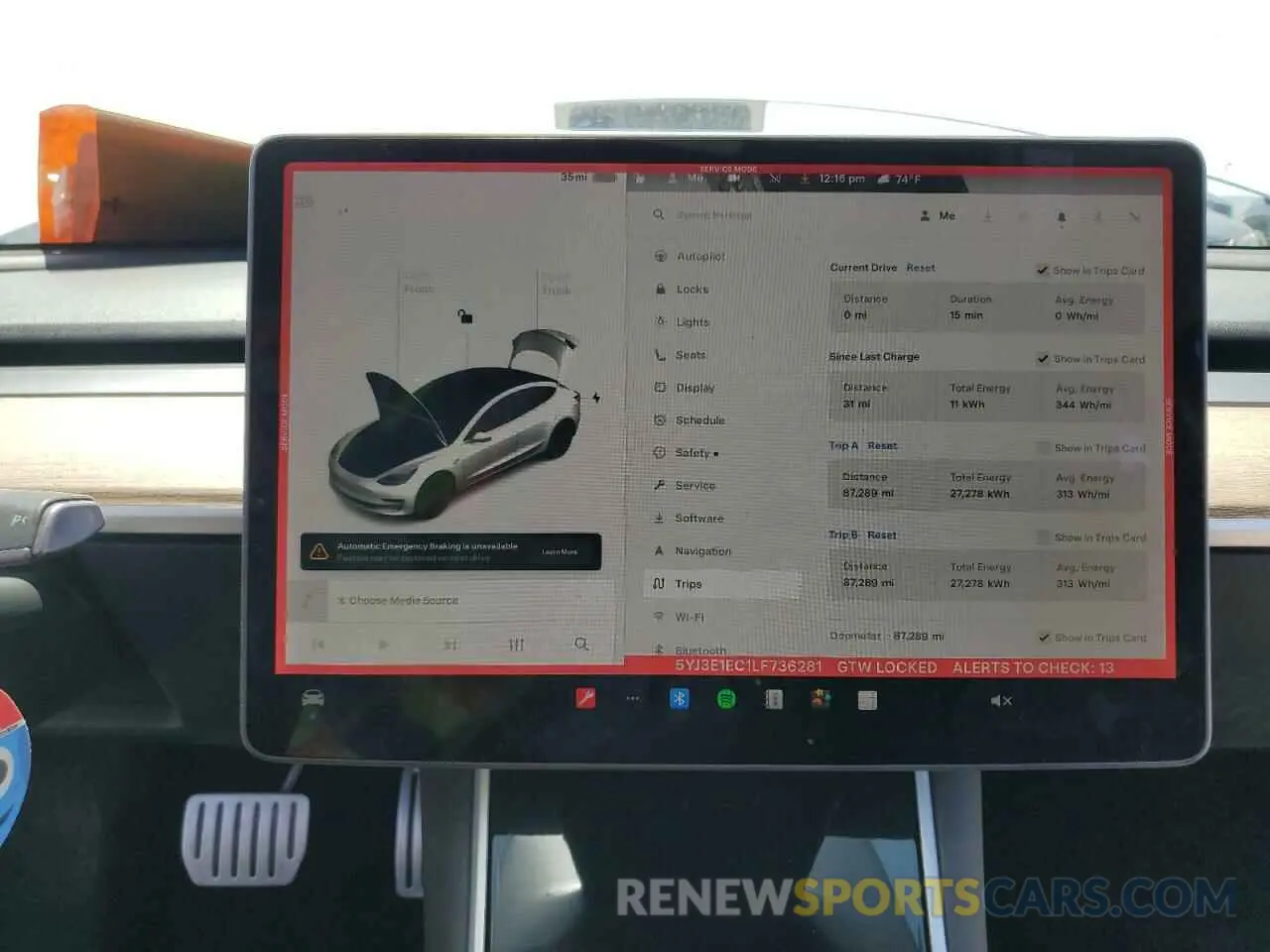 9 fotografías del automóvil dañado 5YJ3E1EC1LF736281 TESLA MODEL 3 2020