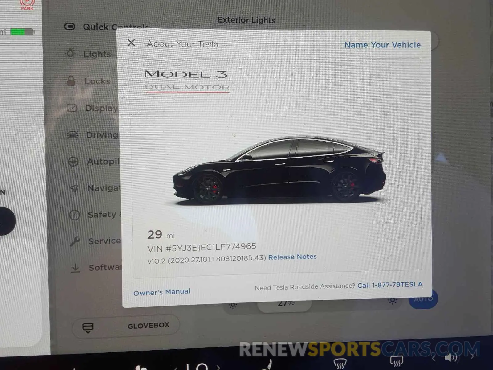8 fotografías del automóvil dañado 5YJ3E1EC1LF774965 TESLA MODEL 3 2020