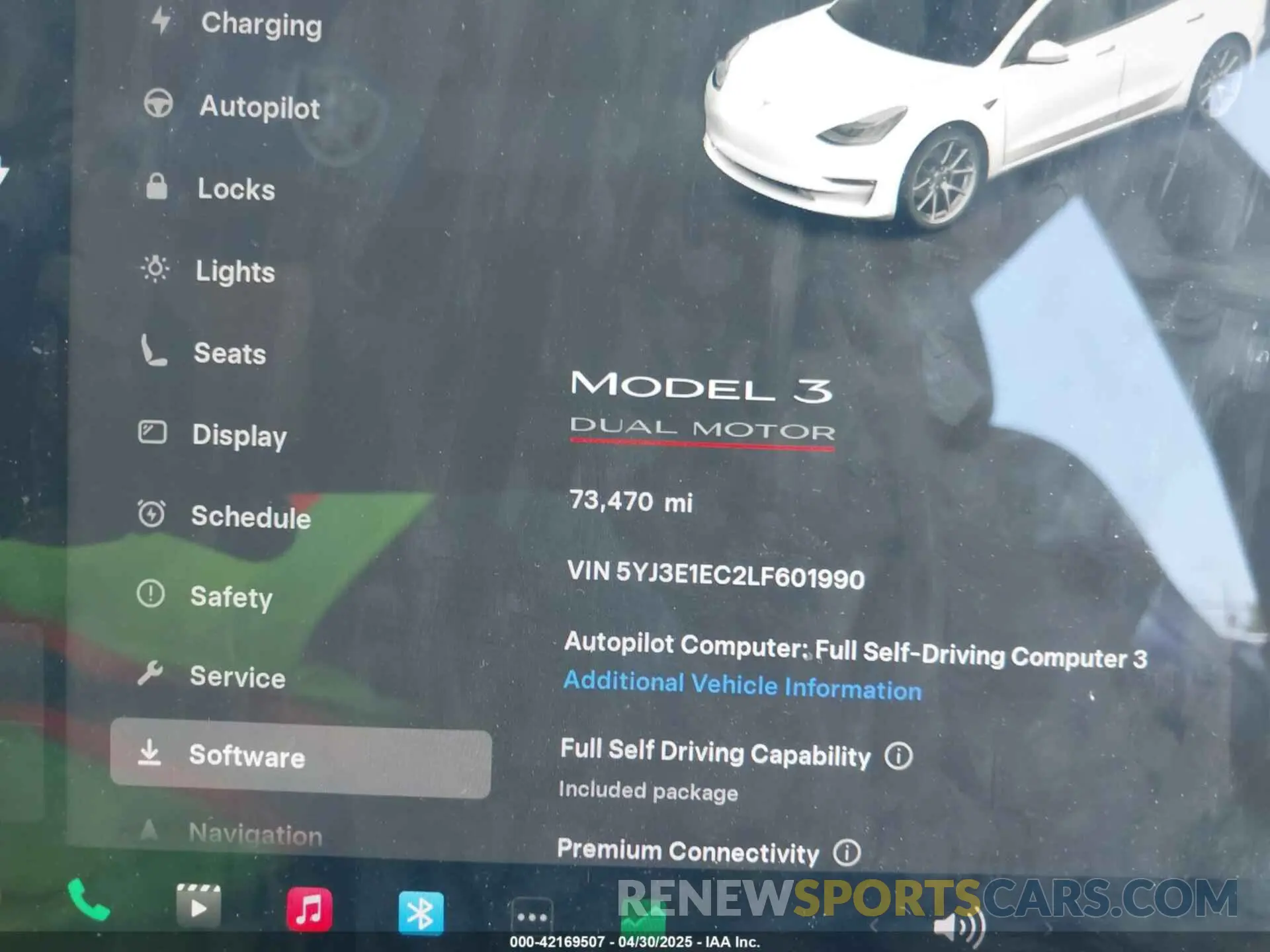 7 fotografías del automóvil dañado 5YJ3E1EC2LF601990 TESLA MODEL 3 2020