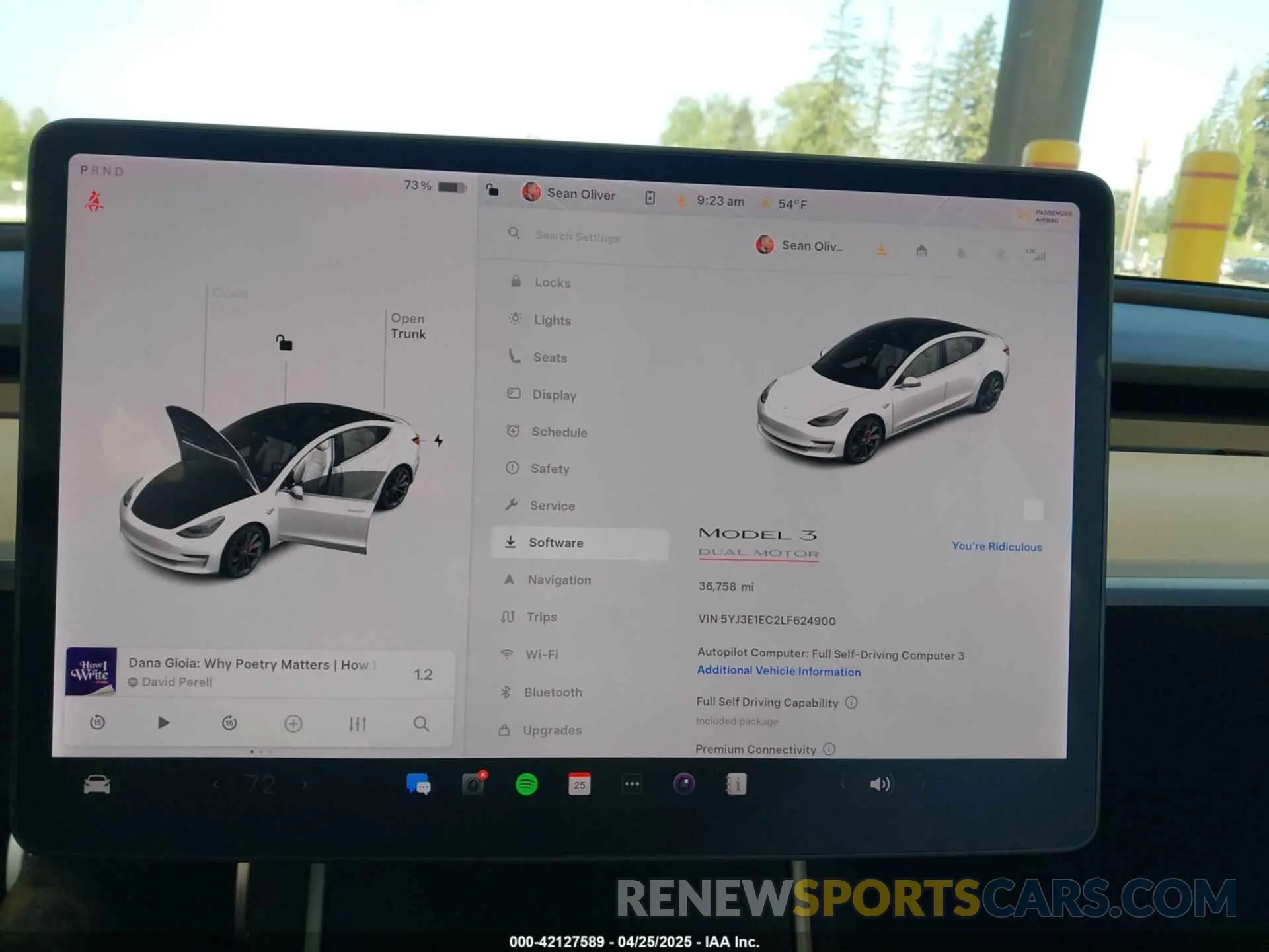 7 fotografías del automóvil dañado 5YJ3E1EC2LF624900 TESLA MODEL 3 2020