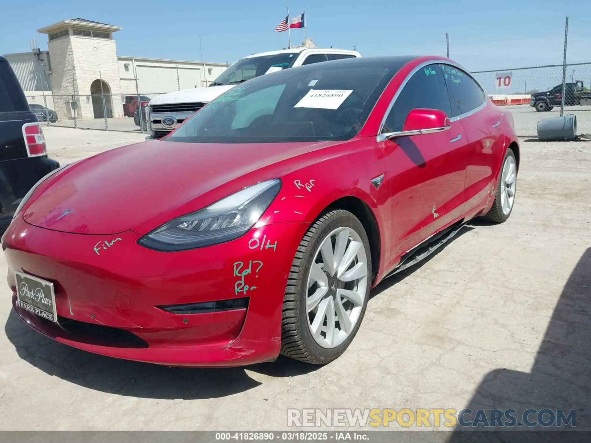 2 fotografías del automóvil dañado 5YJ3E1EC2LF647223 TESLA MODEL 3 2020