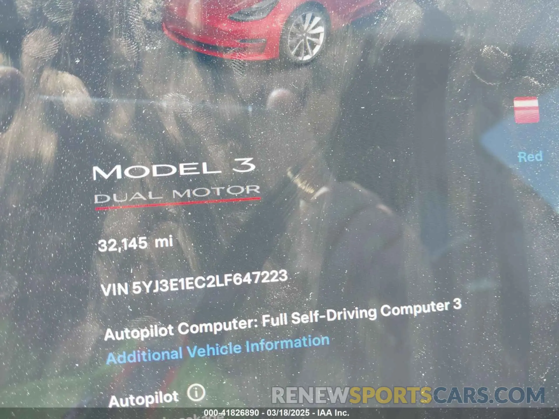 7 fotografías del automóvil dañado 5YJ3E1EC2LF647223 TESLA MODEL 3 2020