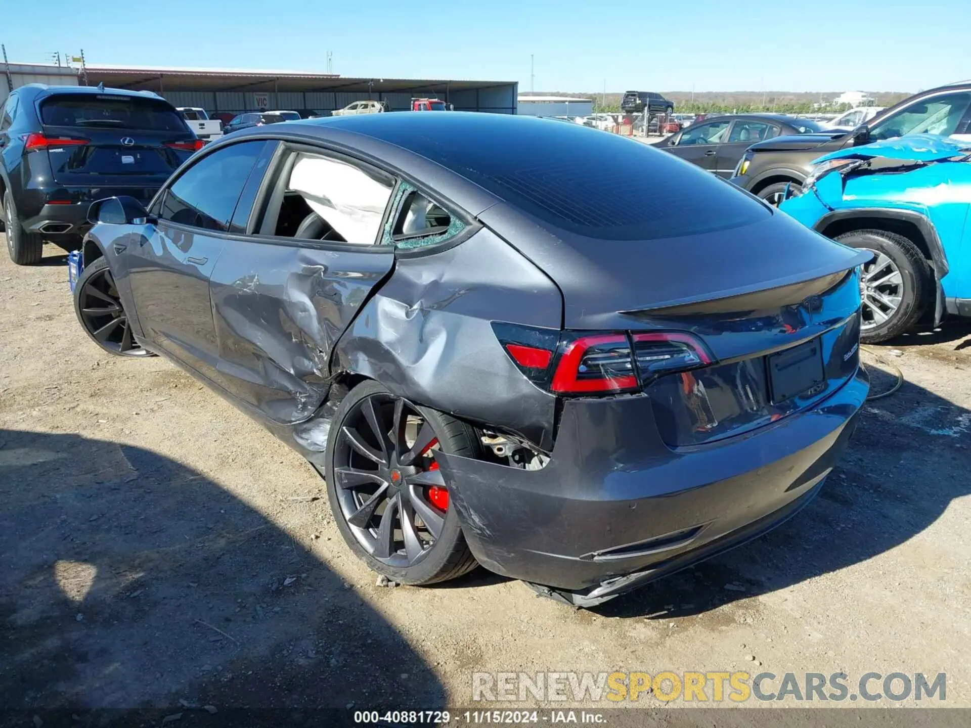 3 fotografías del automóvil dañado 5YJ3E1EC2LF713348 TESLA MODEL 3 2020