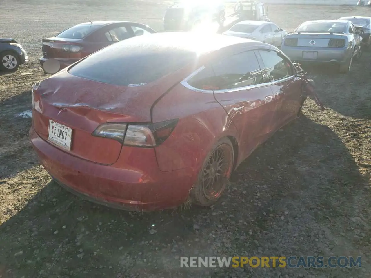 4 fotografías del automóvil dañado 5YJ3E1EC2LF791712 TESLA MODEL 3 2020