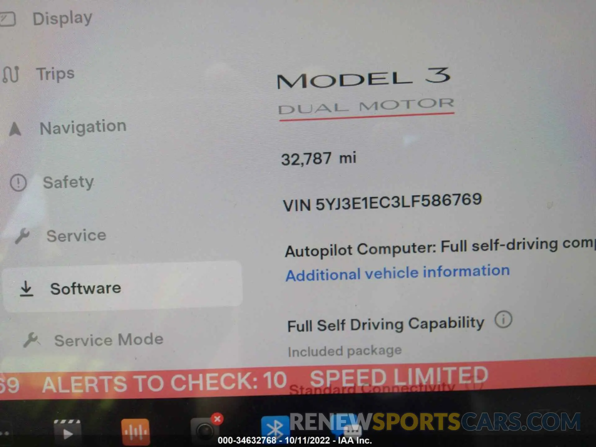 7 fotografías del automóvil dañado 5YJ3E1EC3LF586769 TESLA MODEL 3 2020