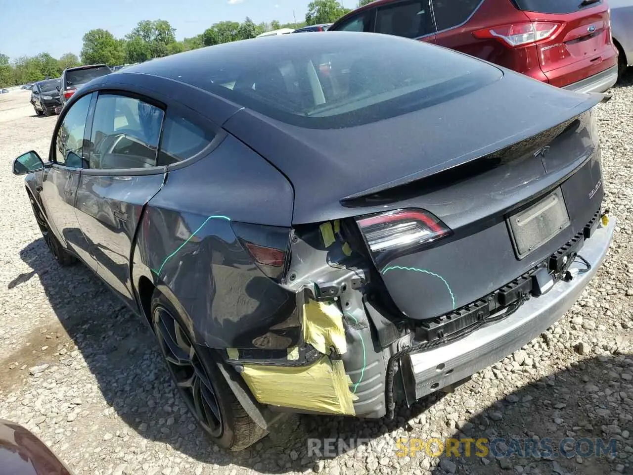 2 fotografías del automóvil dañado 5YJ3E1EC3LF646940 TESLA MODEL 3 2020