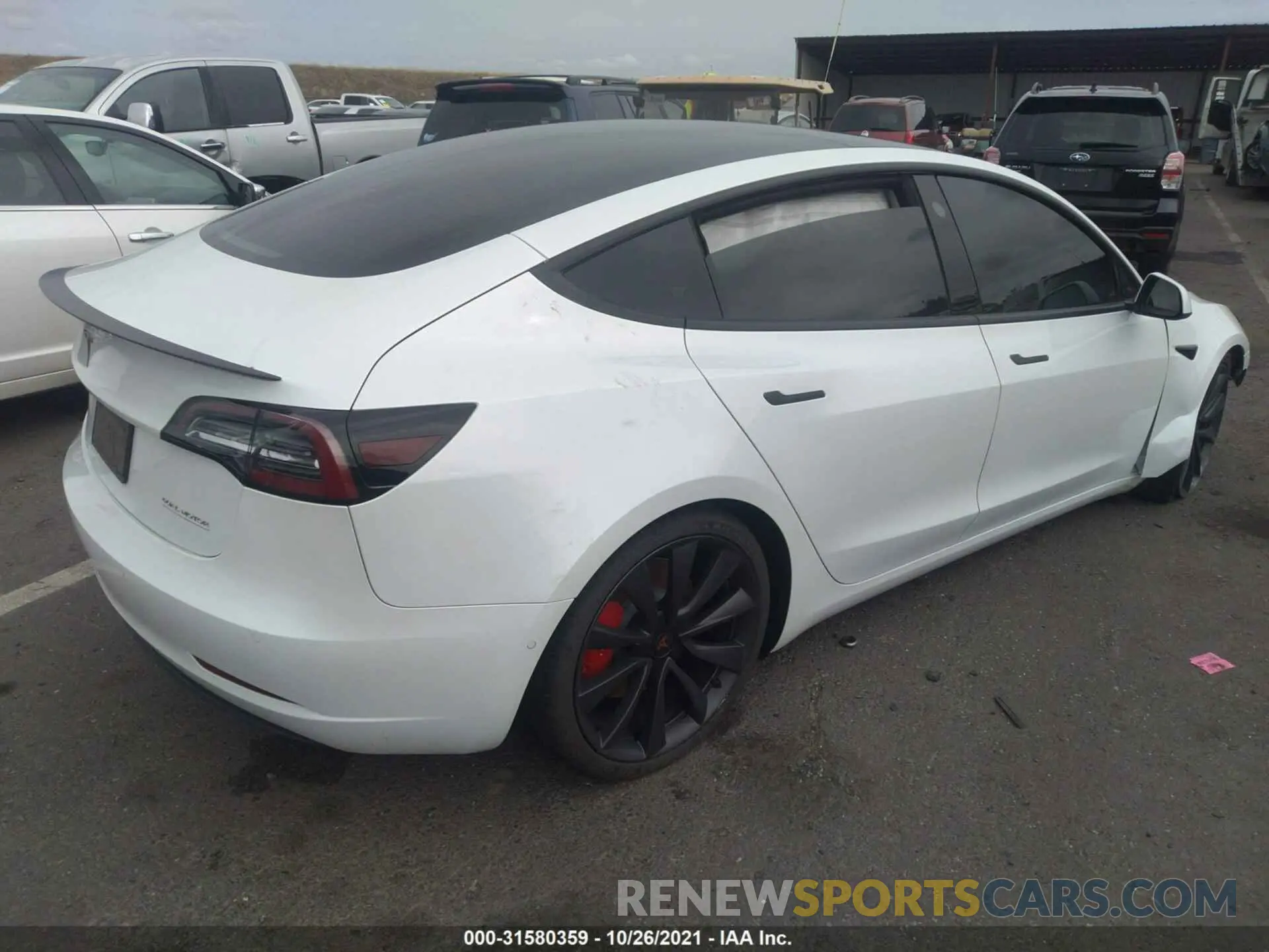 4 fotografías del automóvil dañado 5YJ3E1EC5LF642257 TESLA MODEL 3 2020