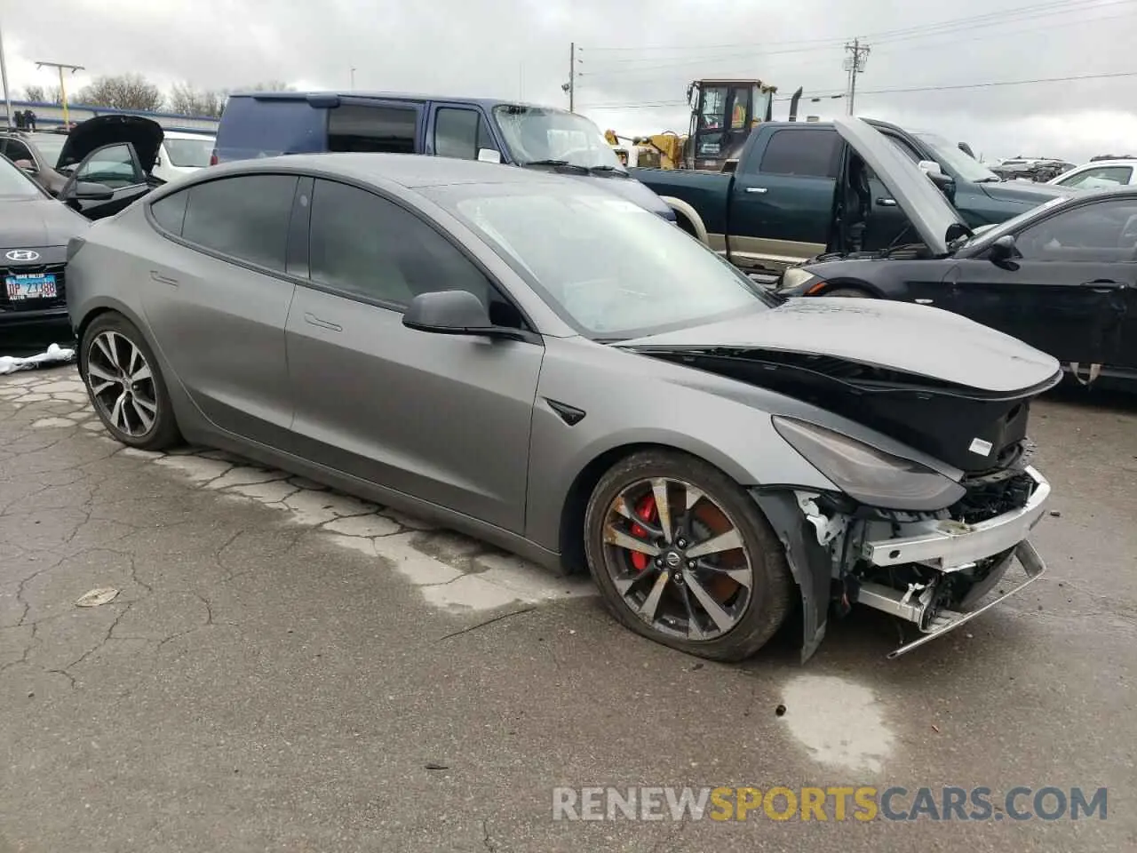 4 fotografías del automóvil dañado 5YJ3E1EC5LF736428 TESLA MODEL 3 2020
