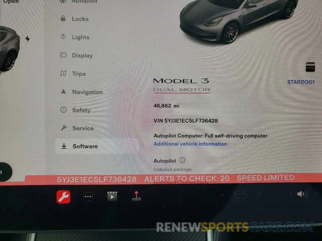 9 fotografías del automóvil dañado 5YJ3E1EC5LF736428 TESLA MODEL 3 2020