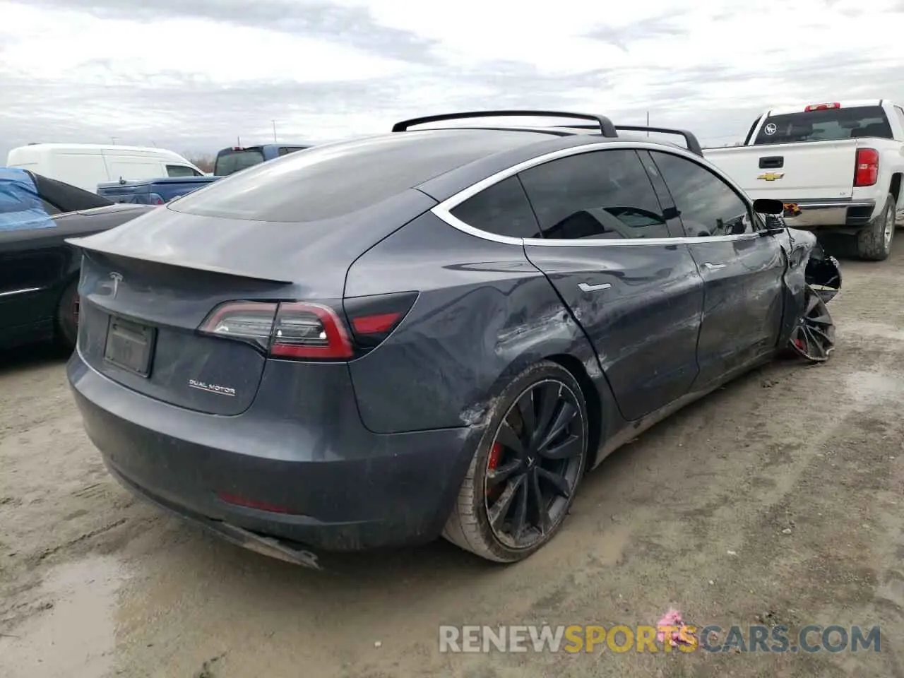 3 fotografías del automóvil dañado 5YJ3E1EC6LF602897 TESLA MODEL 3 2020