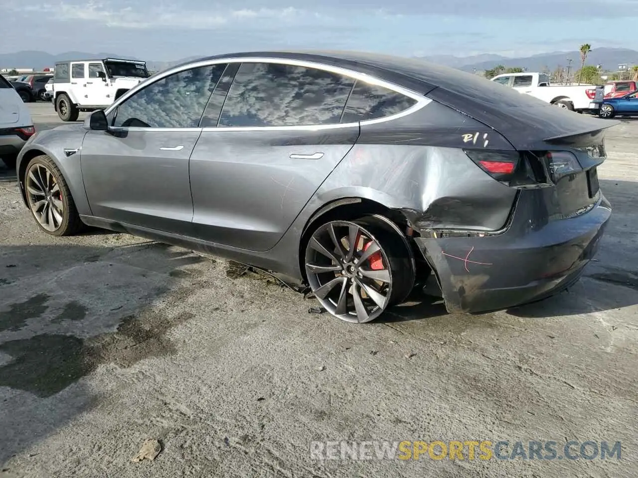 2 fotografías del automóvil dañado 5YJ3E1EC6LF648049 TESLA MODEL 3 2020