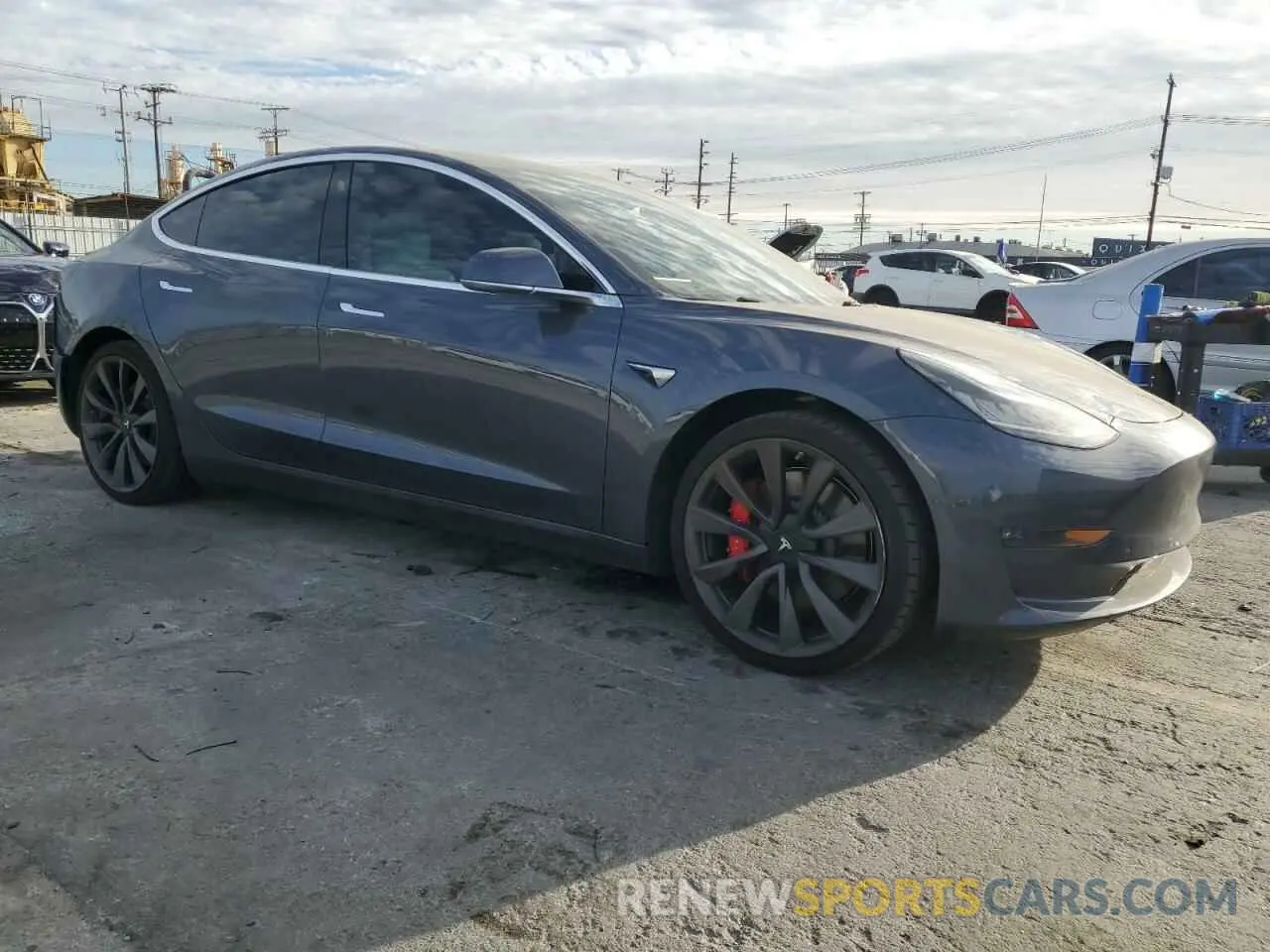 4 fotografías del automóvil dañado 5YJ3E1EC6LF648049 TESLA MODEL 3 2020