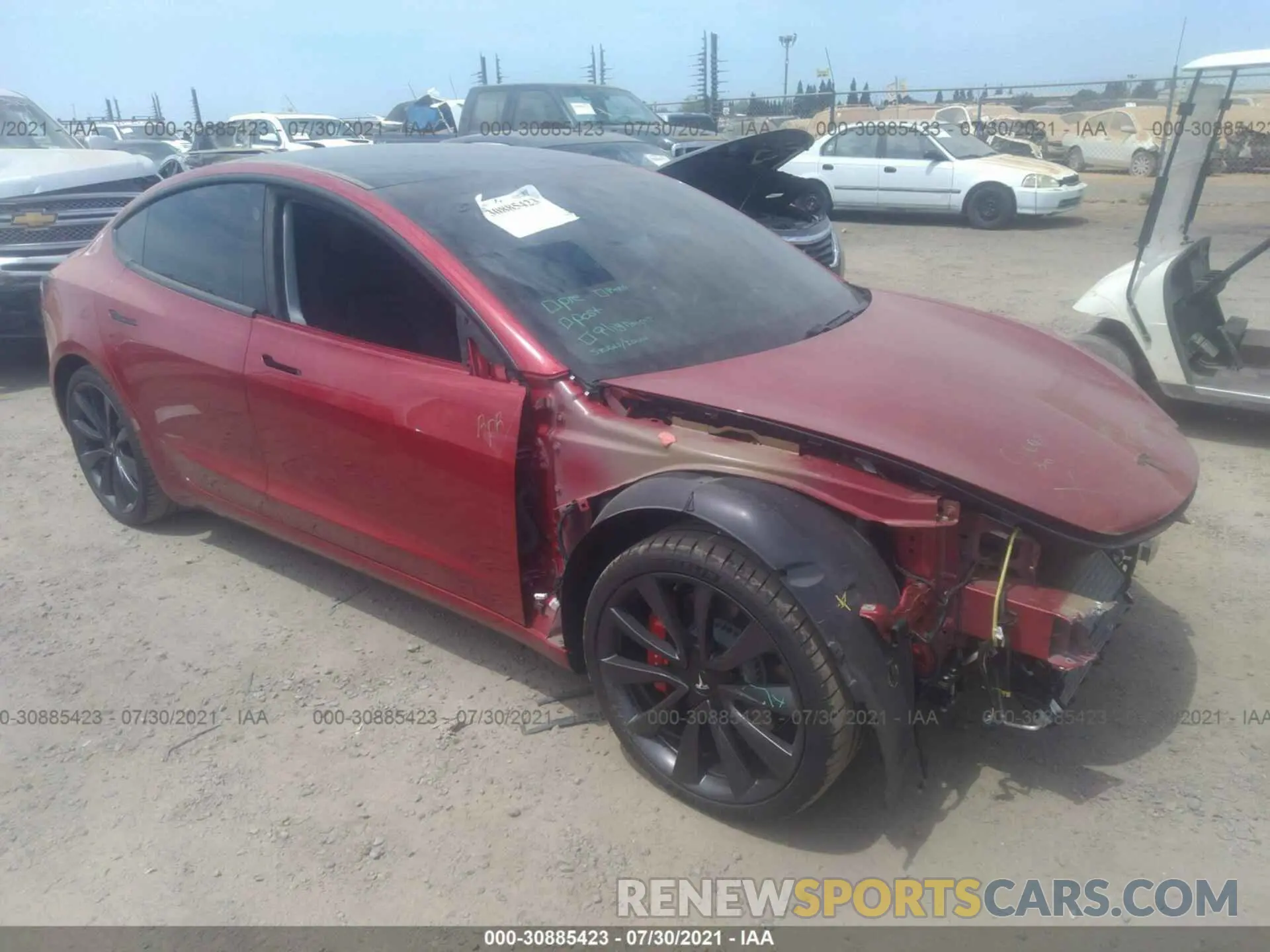 1 fotografías del automóvil dañado 5YJ3E1EC6LF747342 TESLA MODEL 3 2020