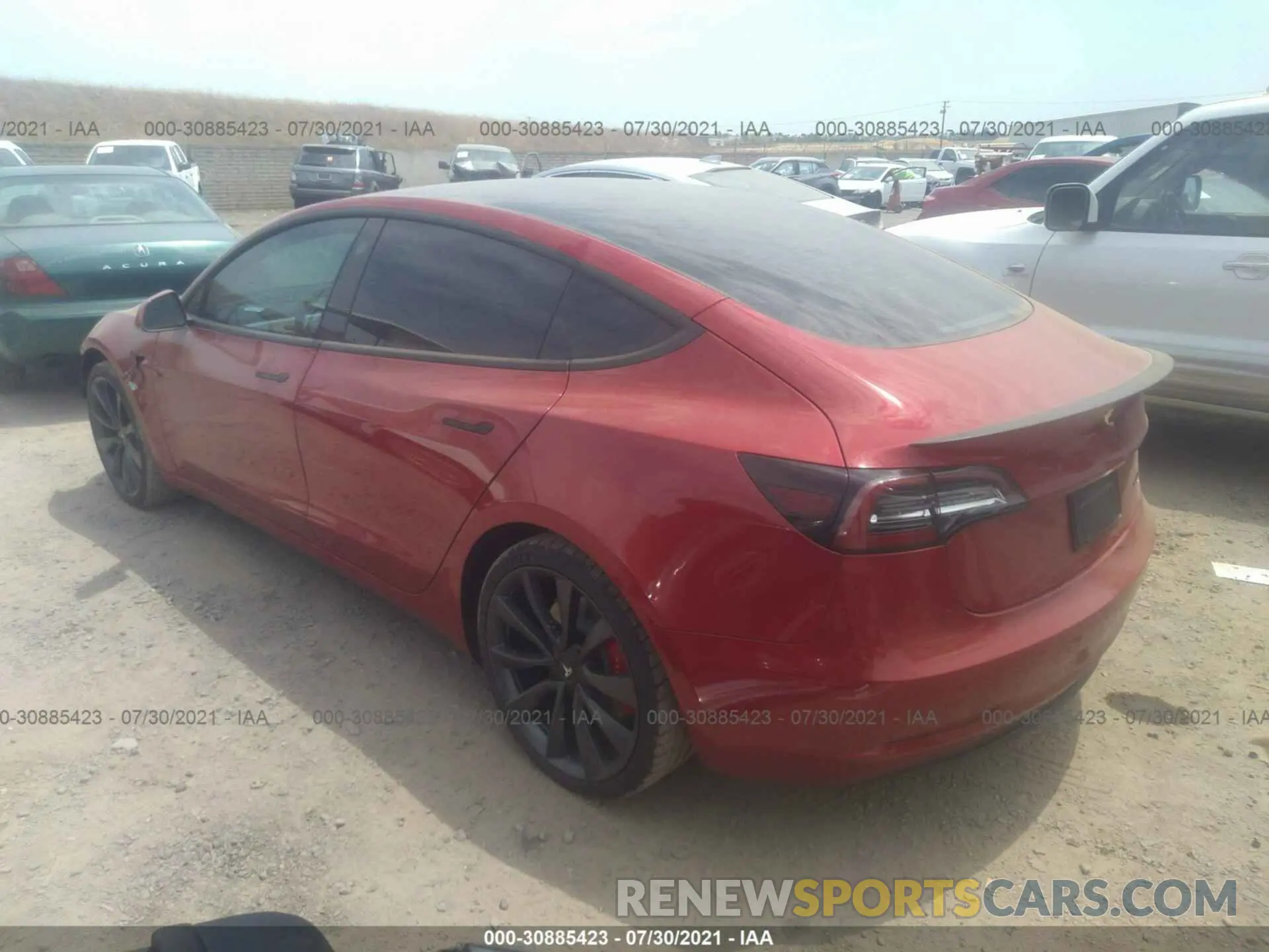 3 fotografías del automóvil dañado 5YJ3E1EC6LF747342 TESLA MODEL 3 2020