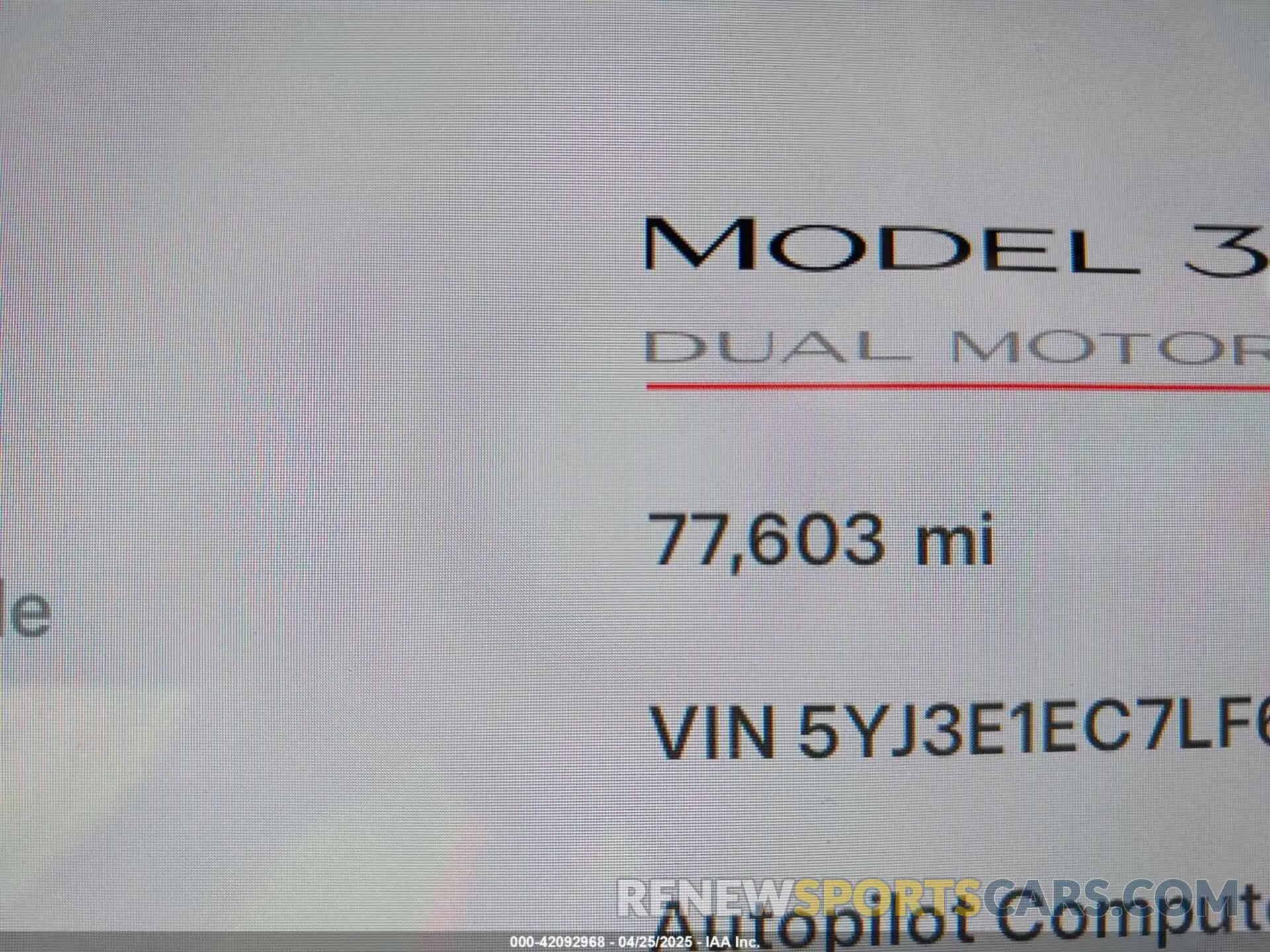 16 fotografías del automóvil dañado 5YJ3E1EC7LF602634 TESLA MODEL 3 2020
