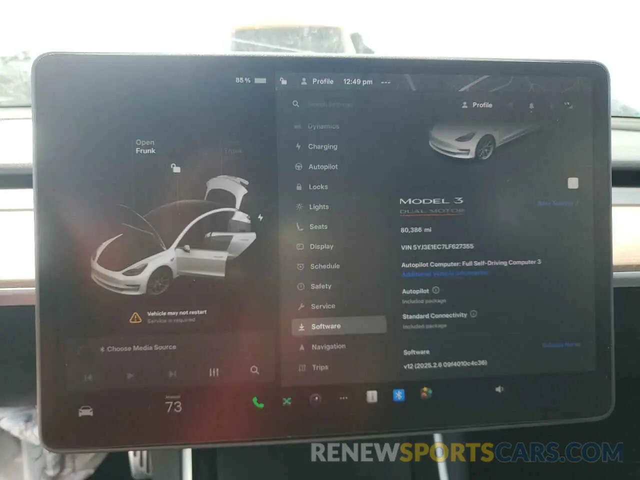9 fotografías del automóvil dañado 5YJ3E1EC7LF627355 TESLA MODEL 3 2020