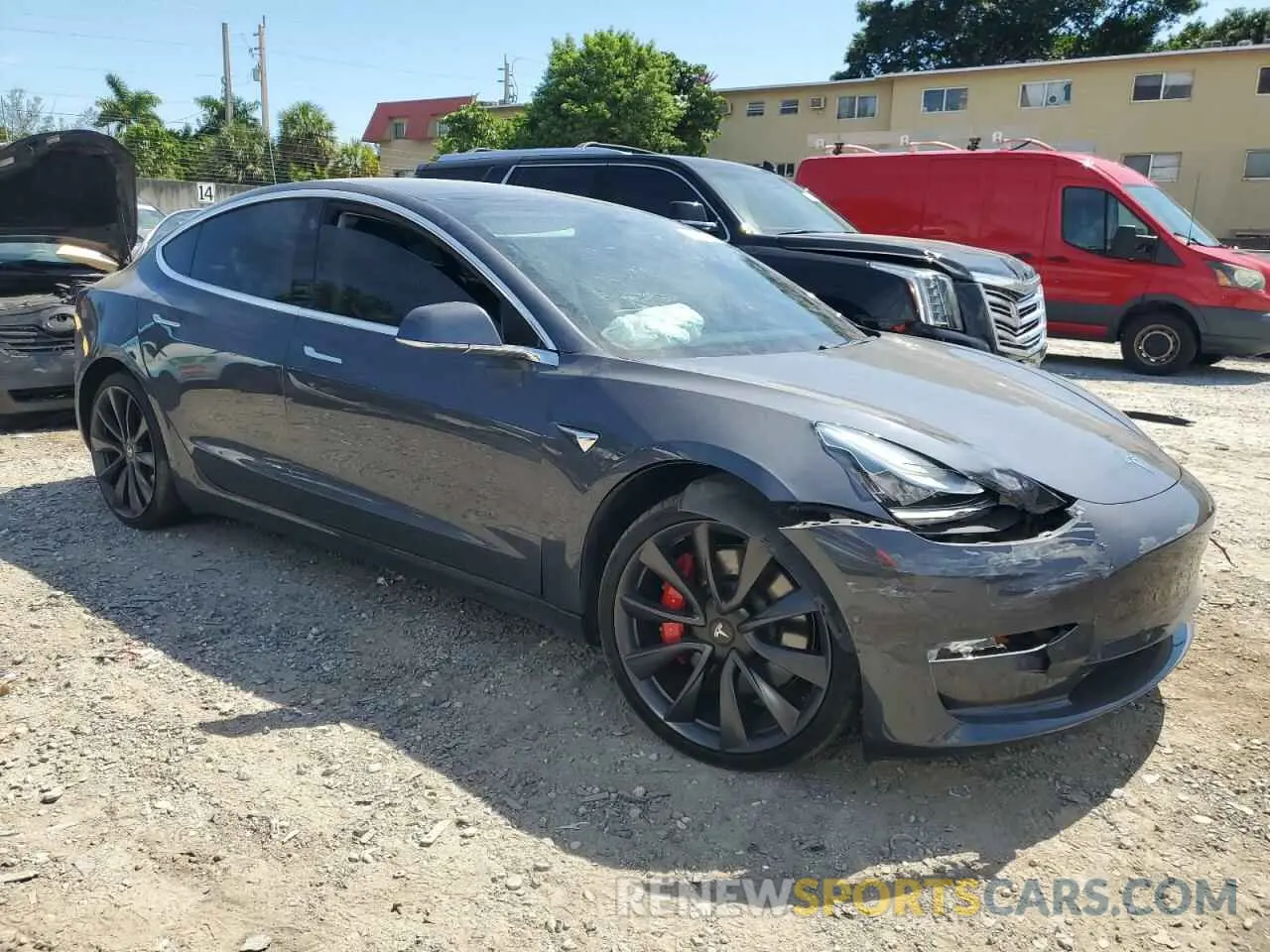 4 fotografías del automóvil dañado 5YJ3E1EC7LF646844 TESLA MODEL 3 2020