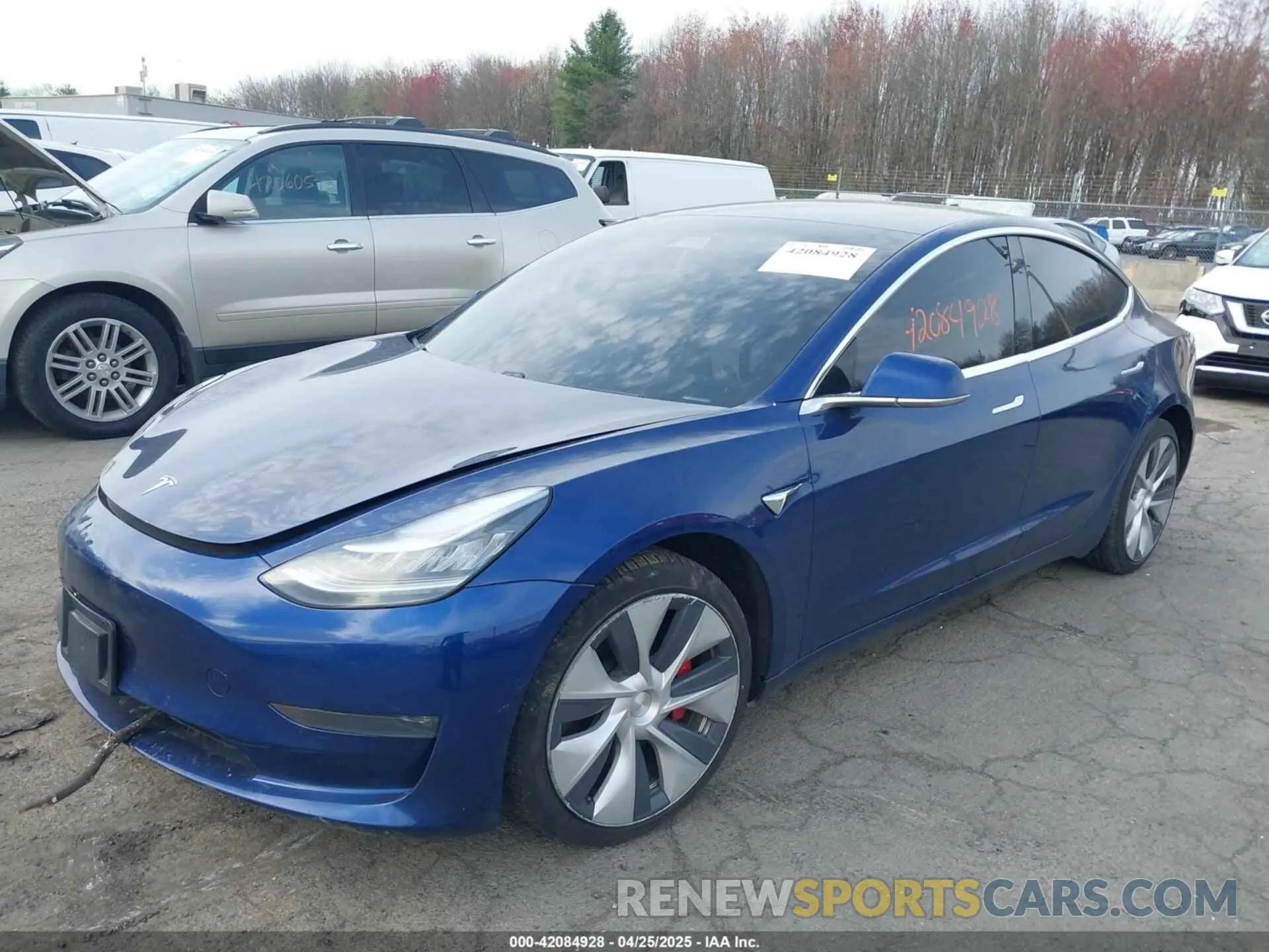 2 fotografías del automóvil dañado 5YJ3E1EC7LF784223 TESLA MODEL 3 2020
