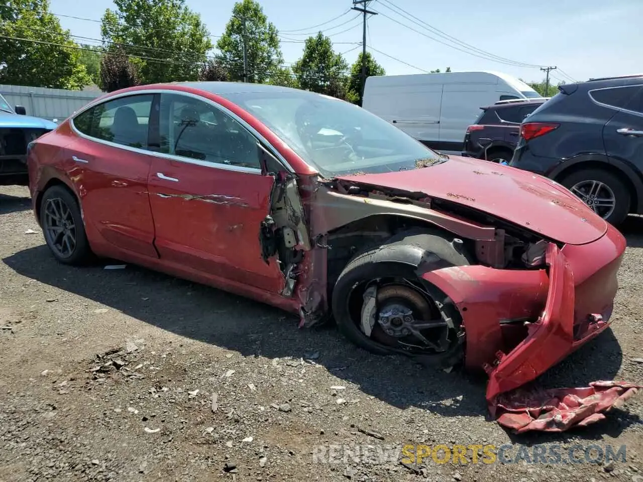 4 fotografías del automóvil dañado 5YJ3E1EC8LF586508 TESLA MODEL 3 2020