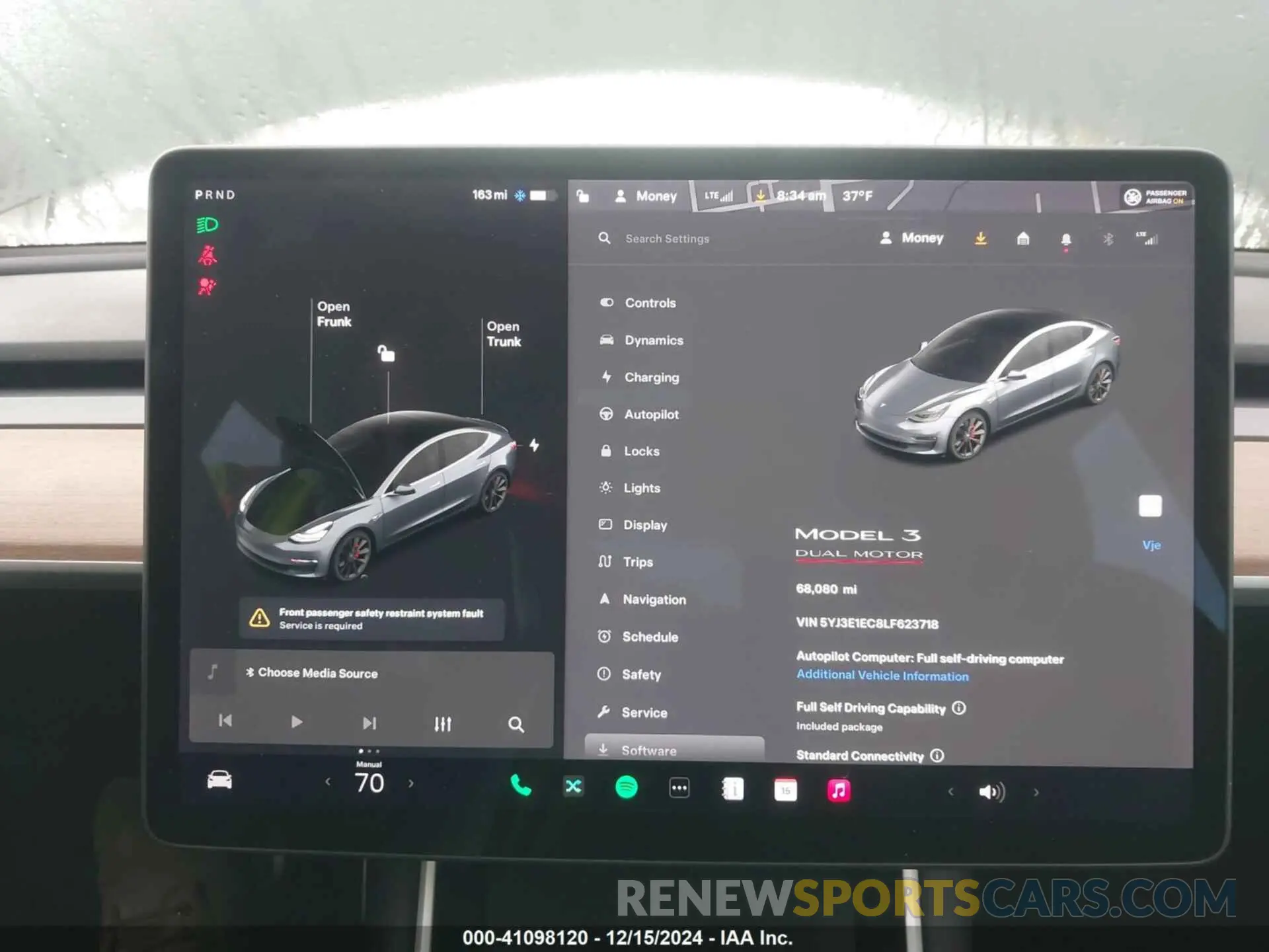 7 fotografías del automóvil dañado 5YJ3E1EC8LF623718 TESLA MODEL 3 2020