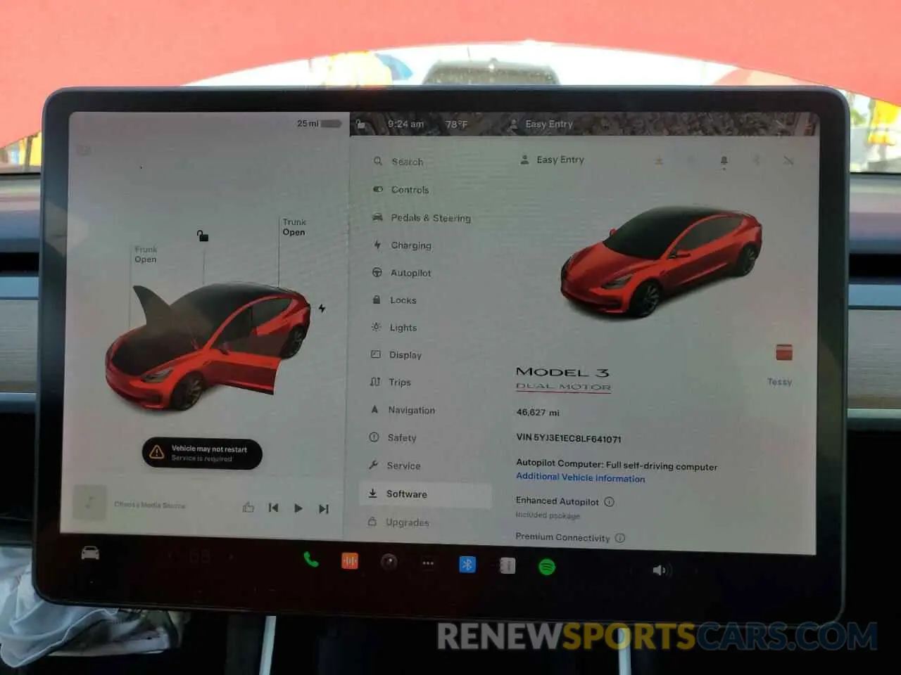 9 fotografías del automóvil dañado 5YJ3E1EC8LF641071 TESLA MODEL 3 2020