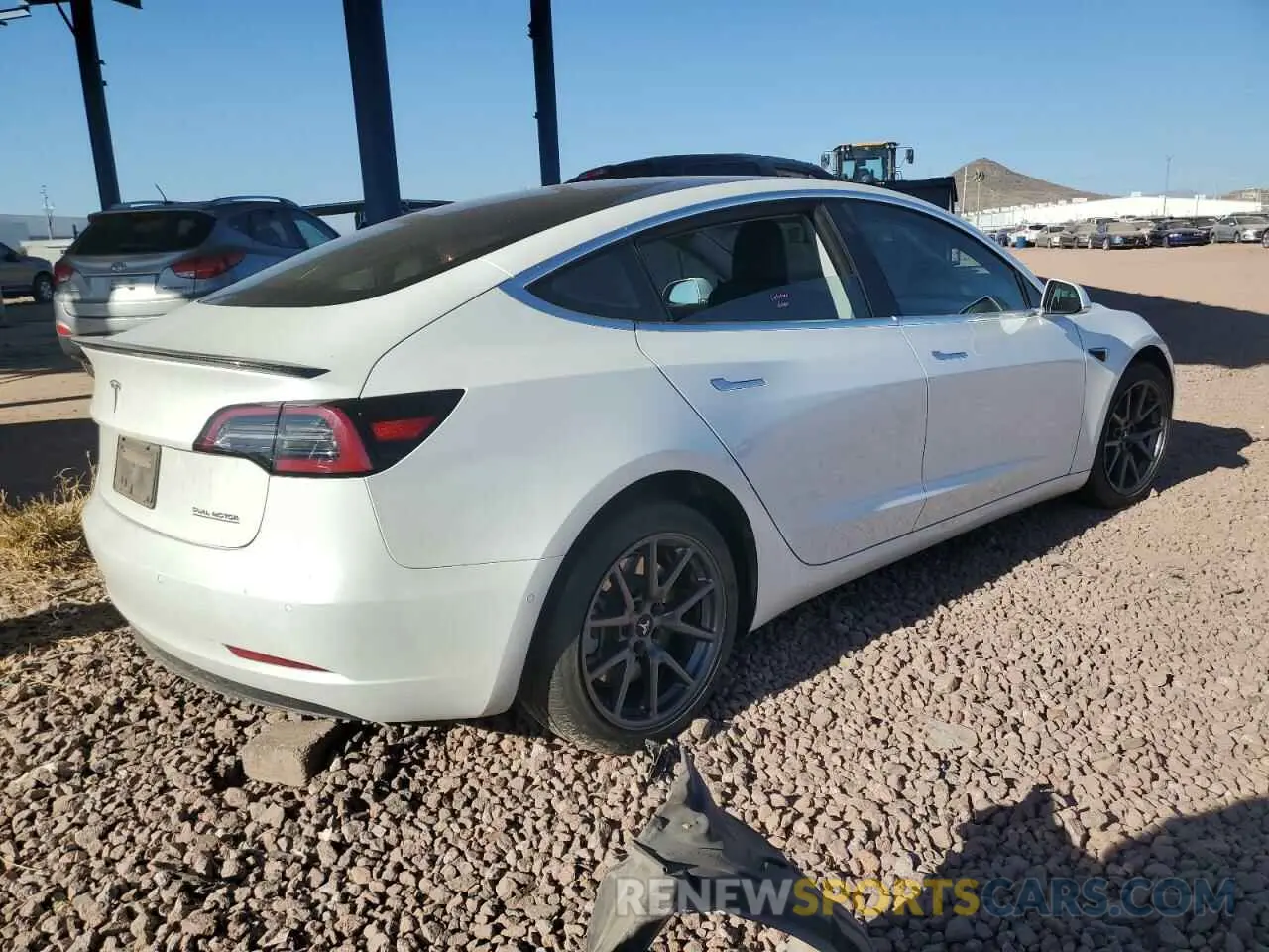 3 fotografías del automóvil dañado 5YJ3E1ECXLF602546 TESLA MODEL 3 2020
