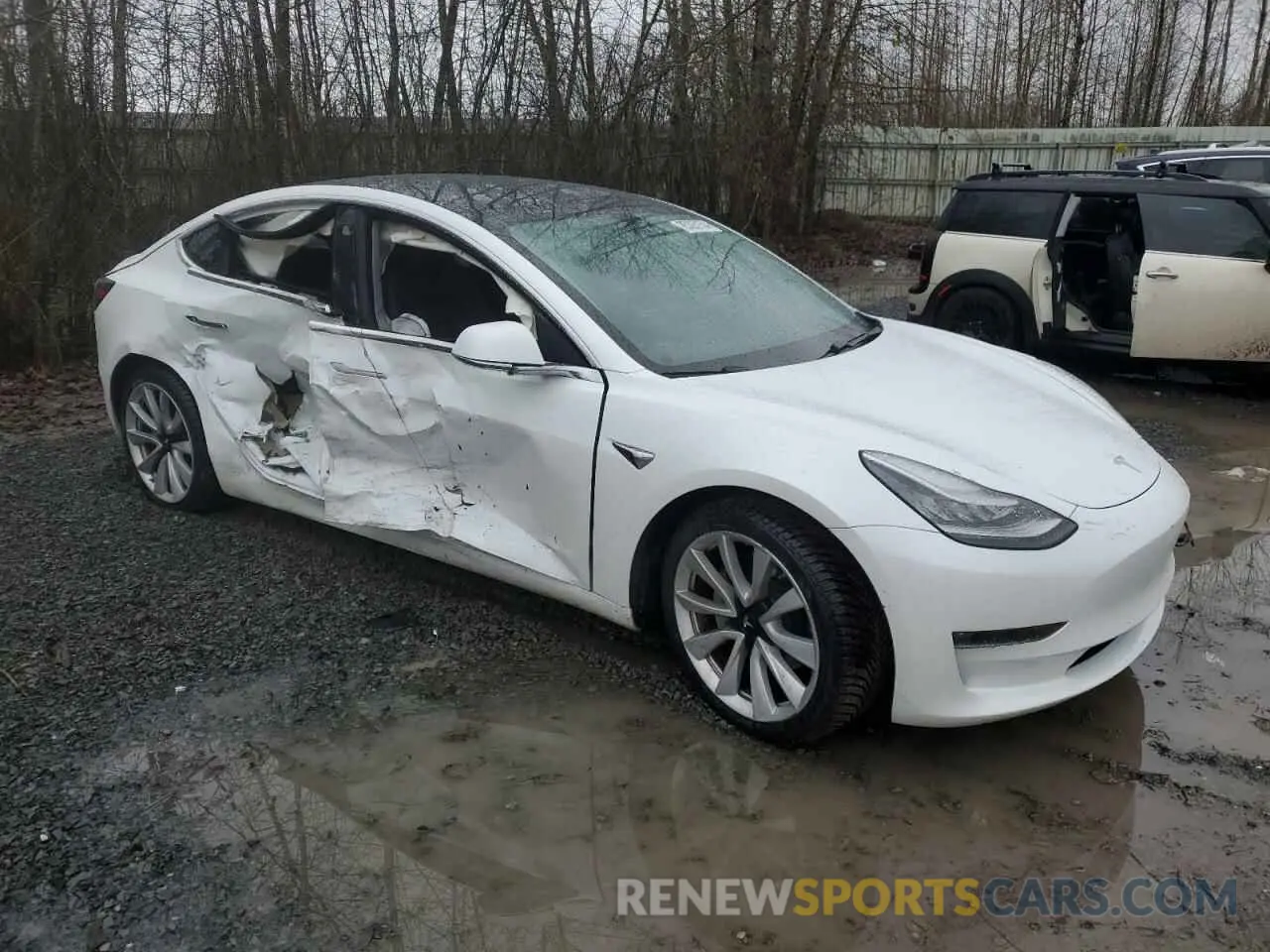 4 fotografías del automóvil dañado 5YJ3E1ECXLF627351 TESLA MODEL 3 2020
