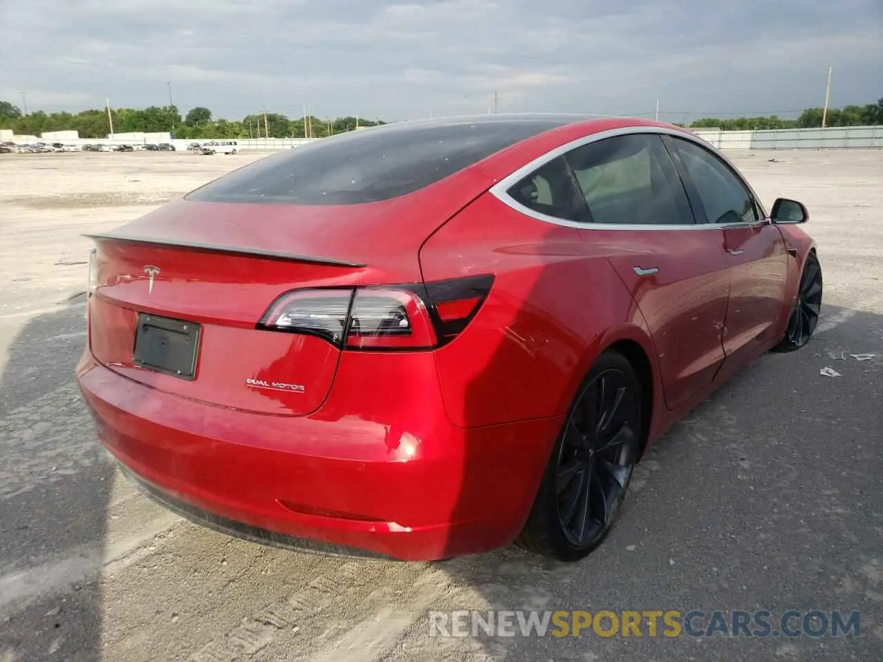 4 fotografías del automóvil dañado 5YJ3E1ECXLF641783 TESLA MODEL 3 2020
