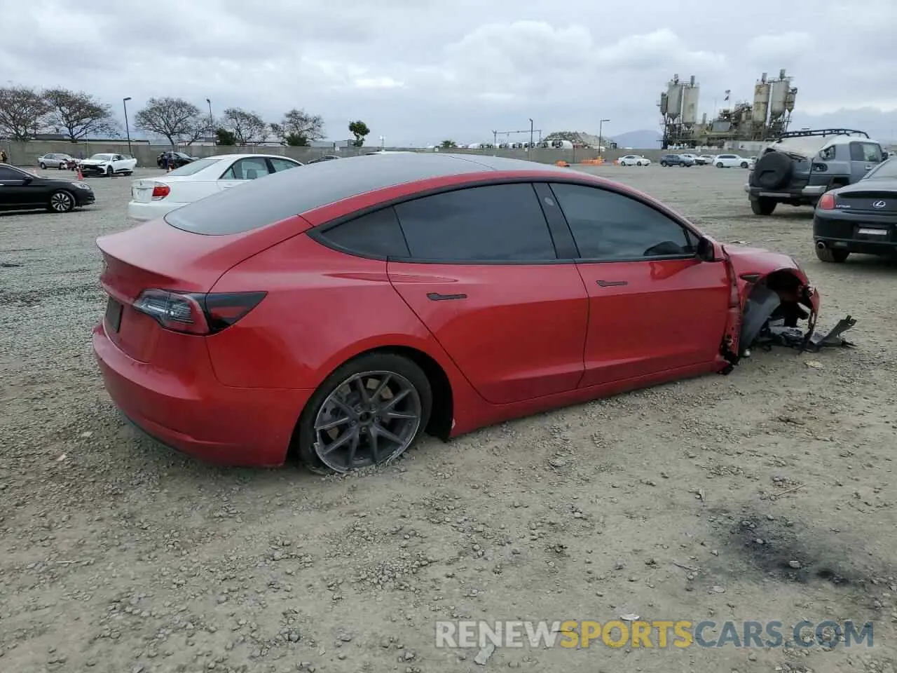 3 fotografías del automóvil dañado 5YJ3E1EA0MF009522 TESLA MODEL 3 2021