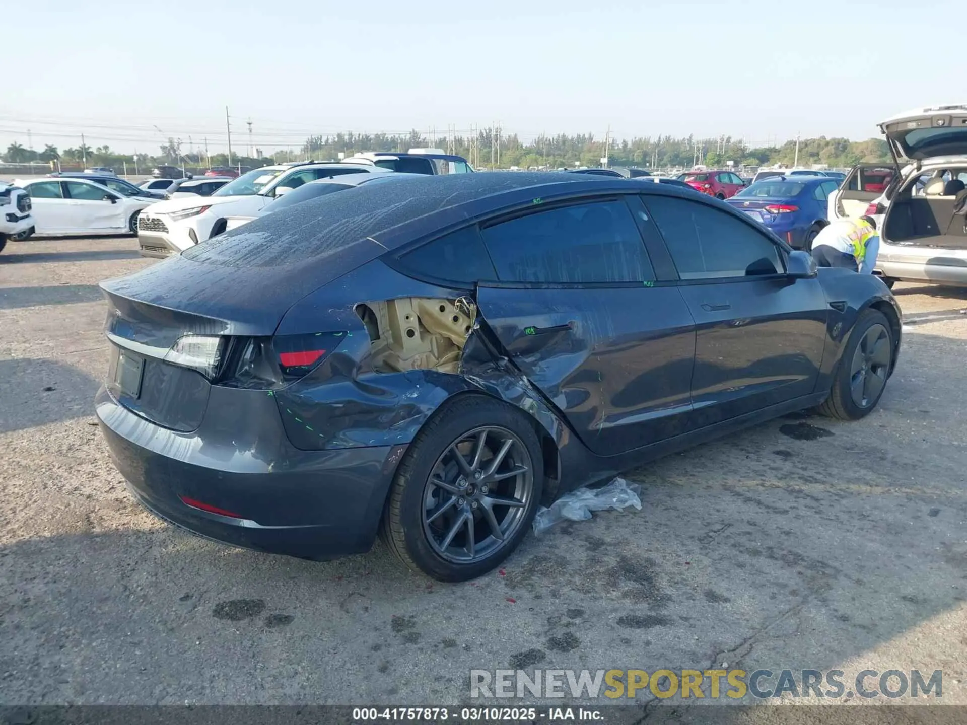 6 fotografías del automóvil dañado 5YJ3E1EA0MF016826 TESLA MODEL 3 2021