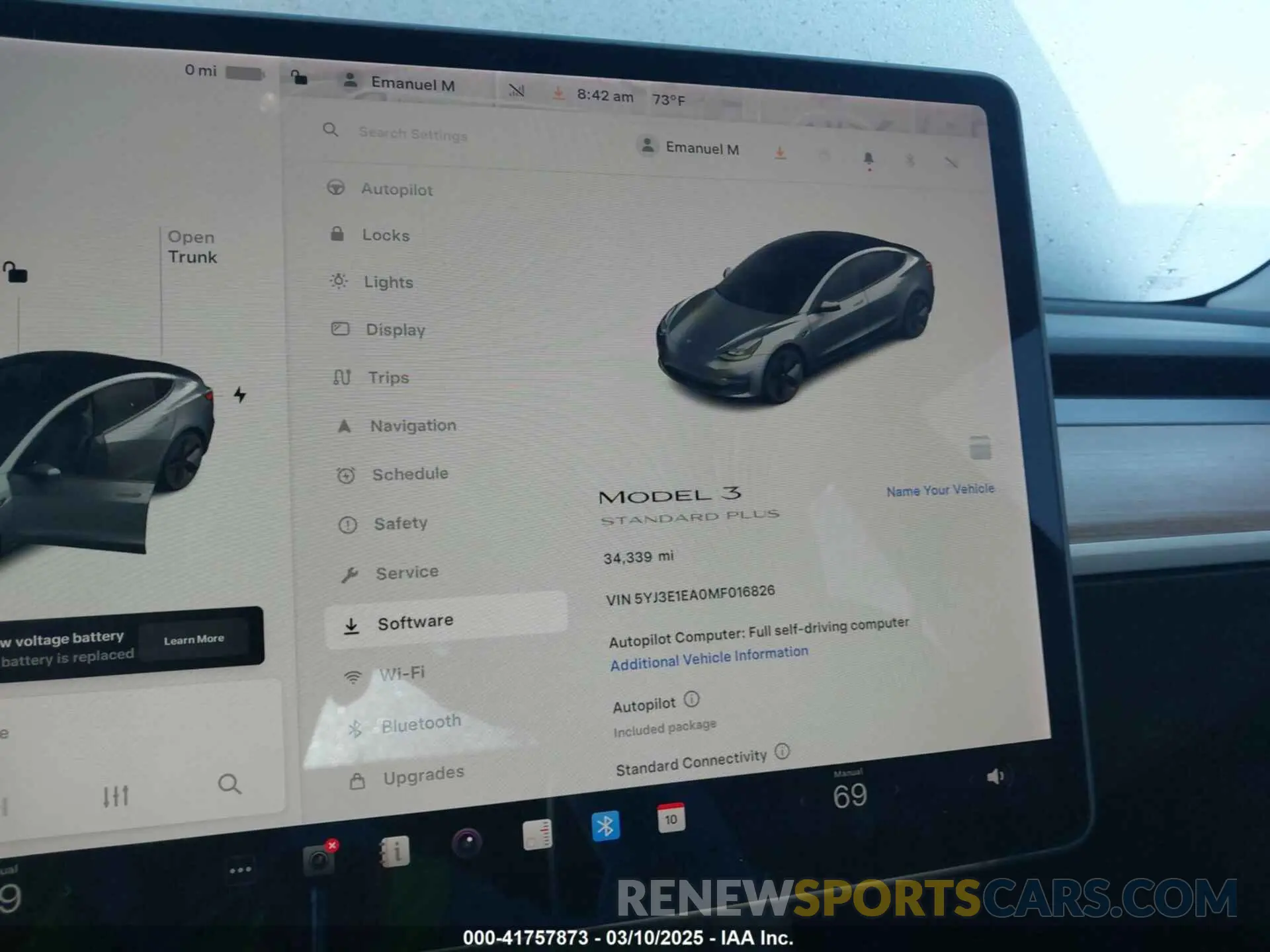 7 fotografías del automóvil dañado 5YJ3E1EA0MF016826 TESLA MODEL 3 2021