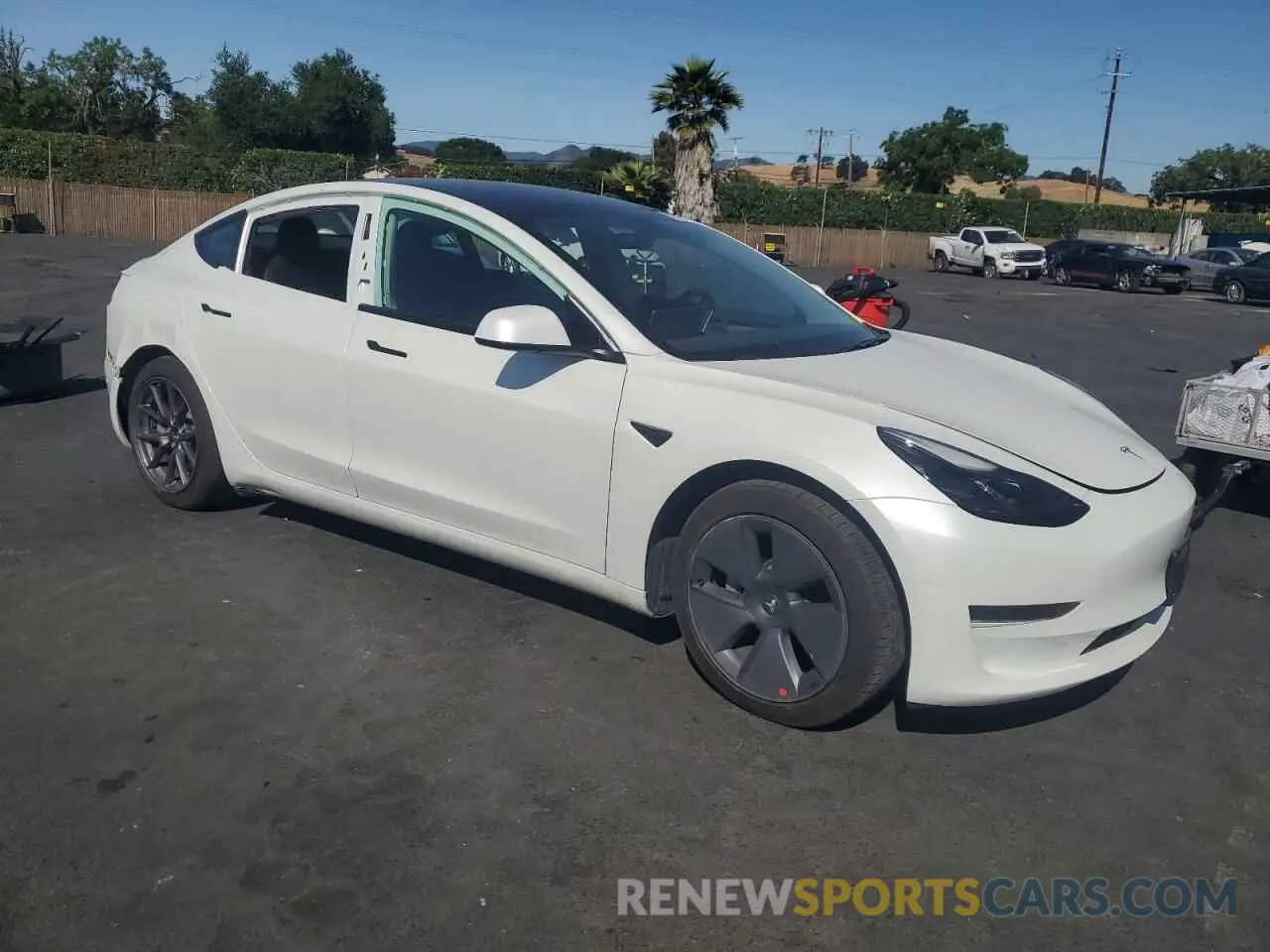 4 fotografías del automóvil dañado 5YJ3E1EA0MF017524 TESLA MODEL 3 2021